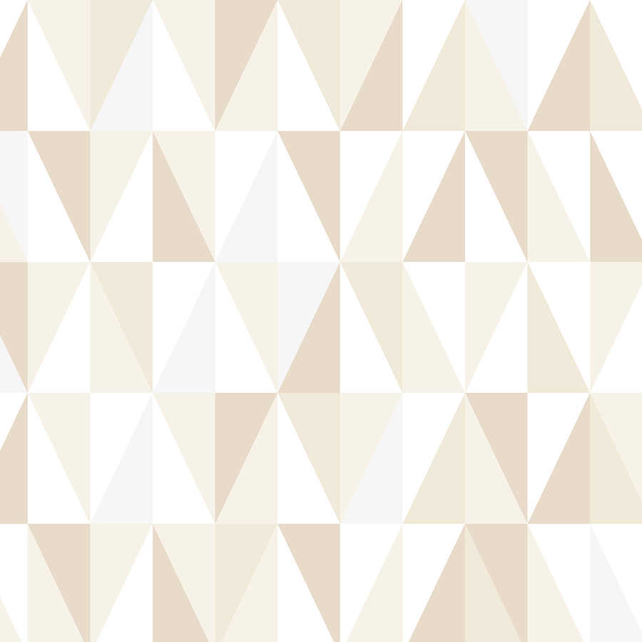 Design mural with small triangles beige on matt smooth non-woven
