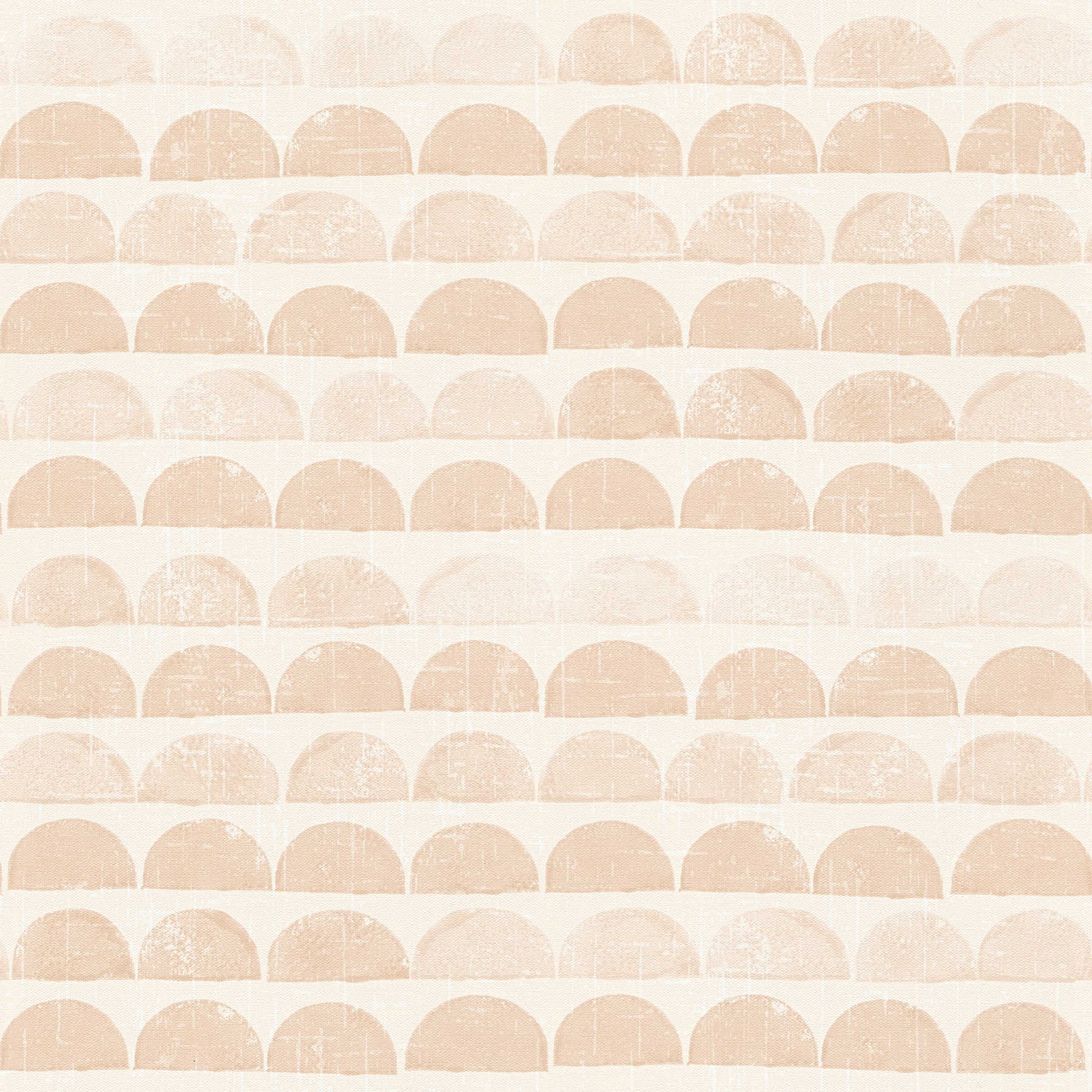 Scandinavisch design behang met halve cirkel patroon - beige, crème
