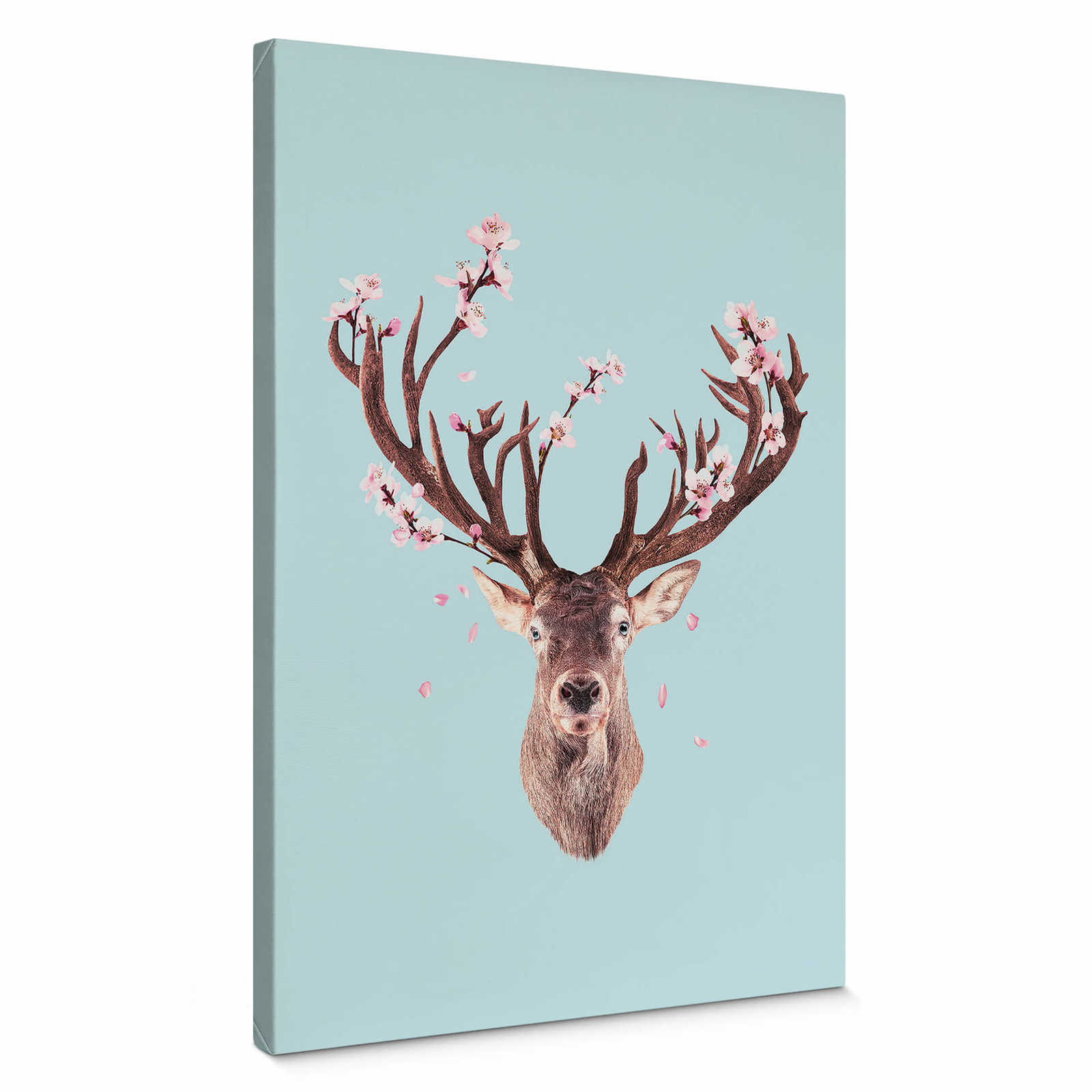         Loose Canvas print Deer with cherry blossoms – Colourful
    