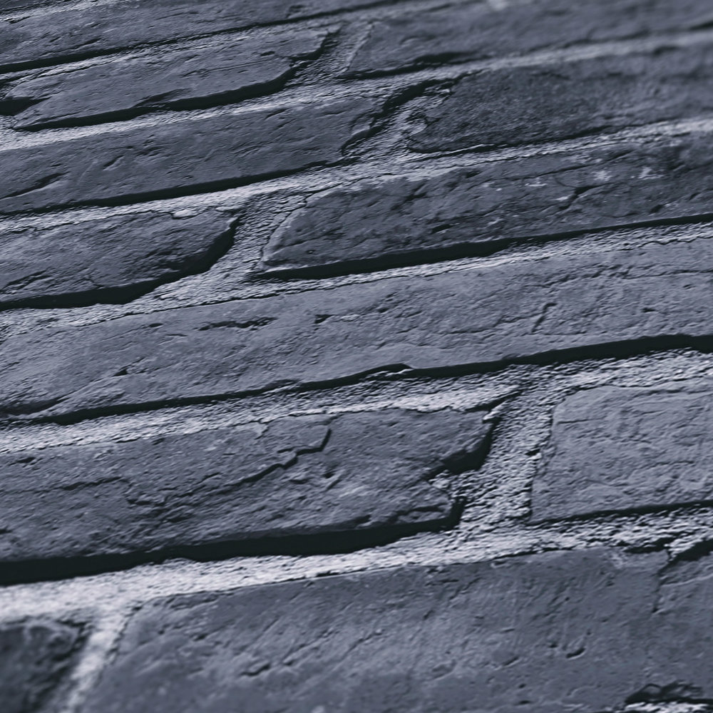             Nursery wallpaper stone look - black, grey
        