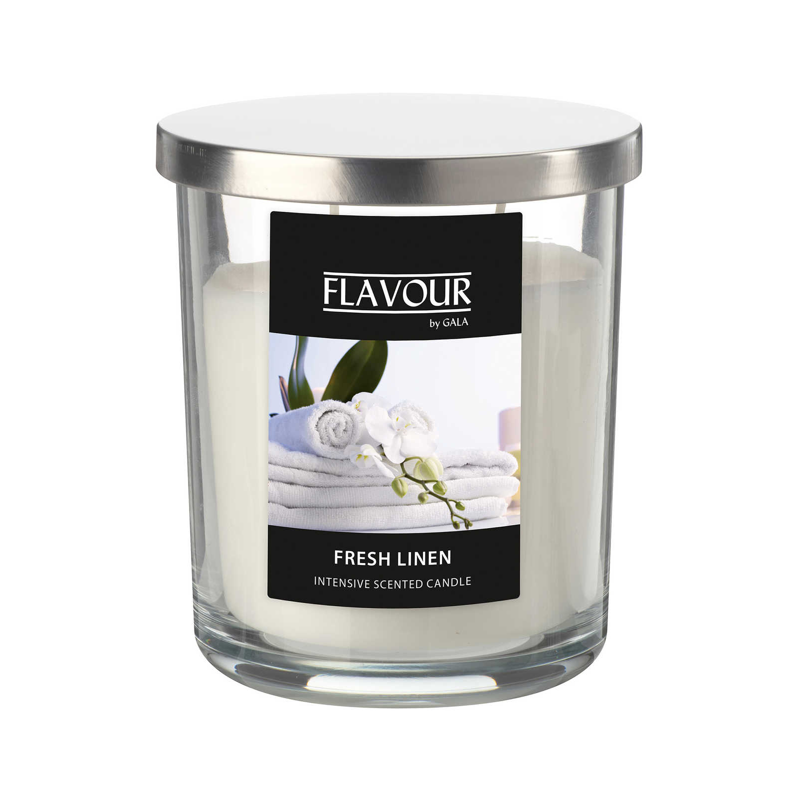         Fresh Linen scented candle with pleasant scent of freshly washed laundry - 380g
    