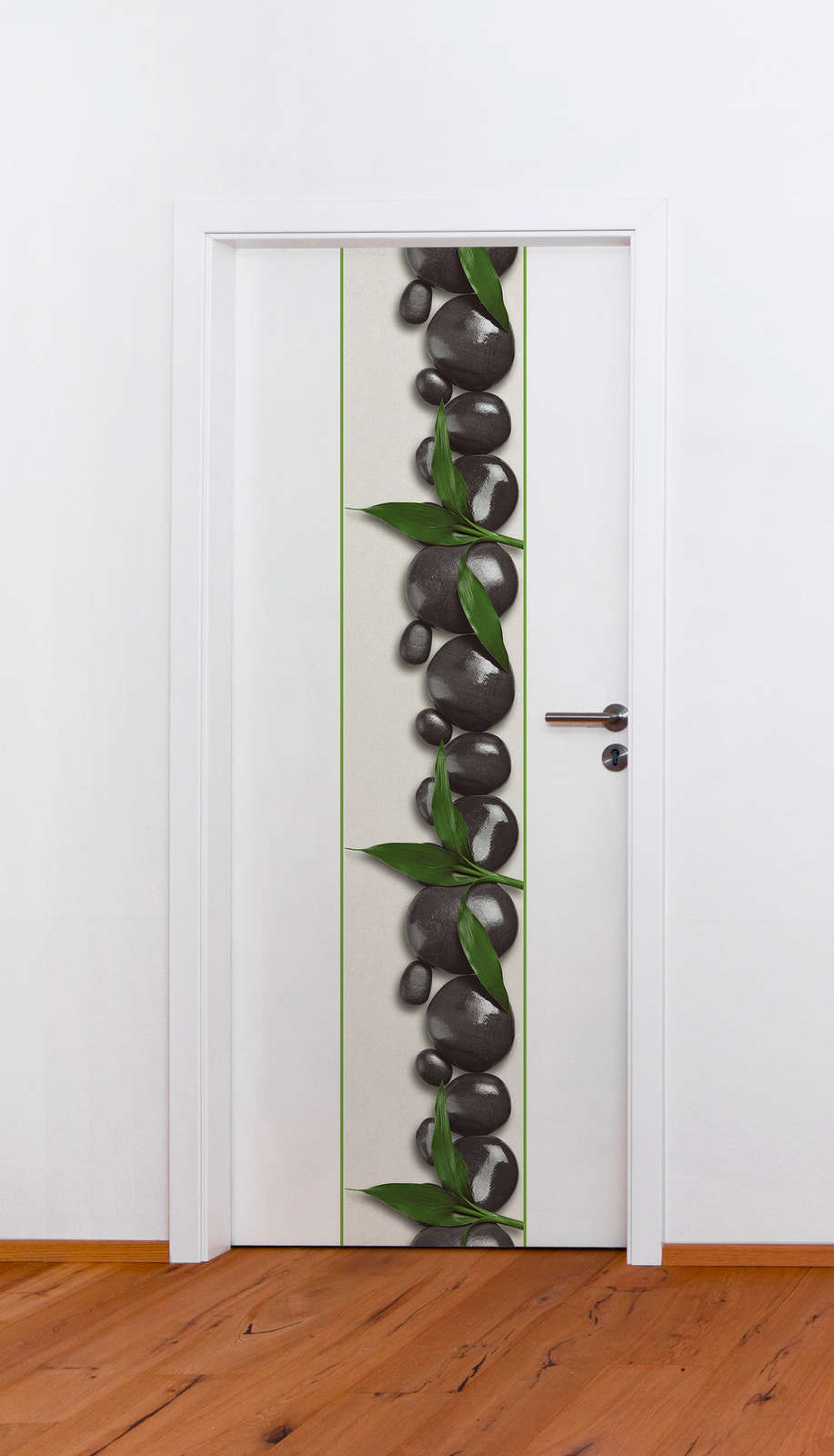             3D motif wallpaper with wellness stones - cream, green
        