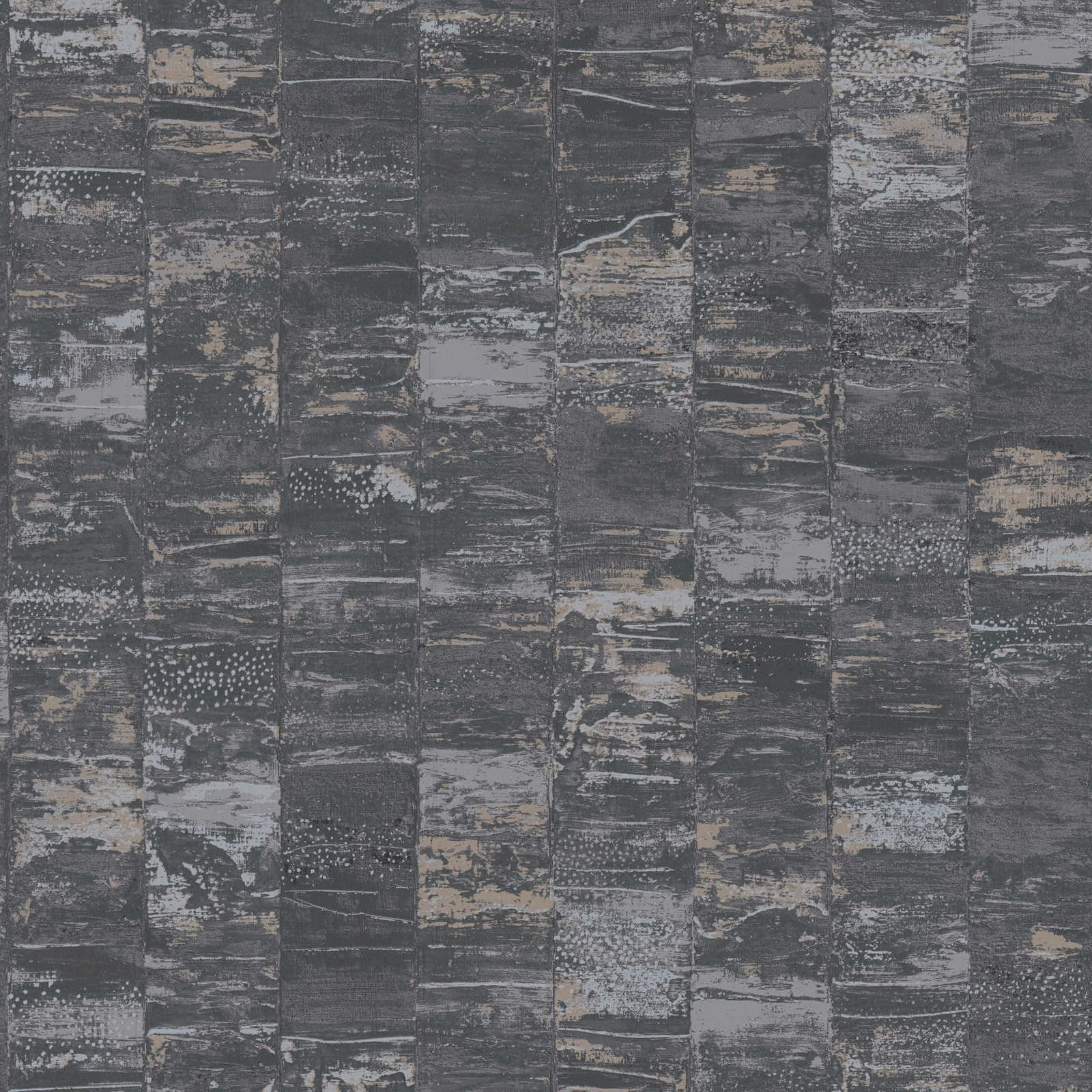         wallpaper anthracite-grey with structure design in used look - grey, black
    