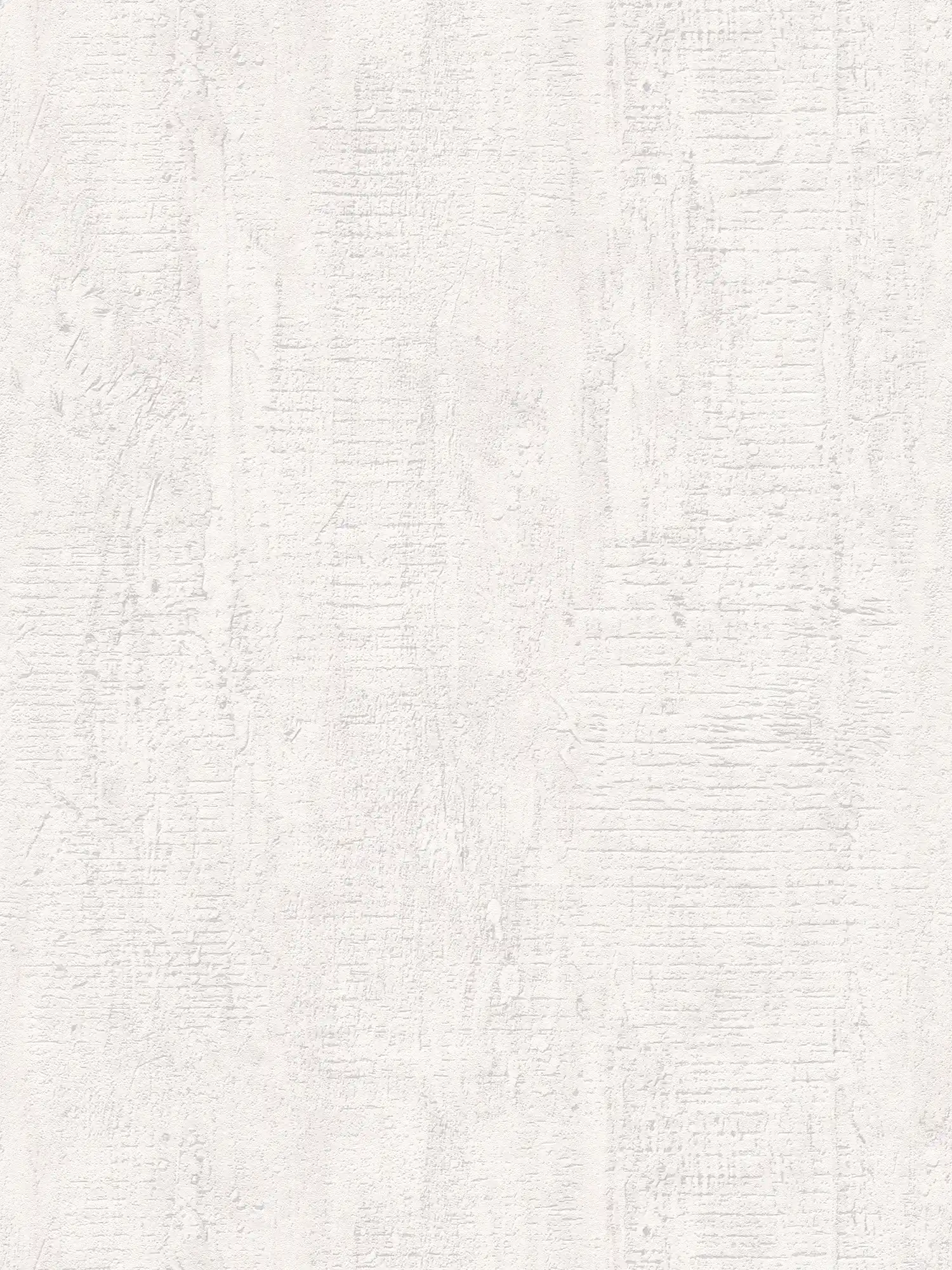 Papel pintado de aspecto de hormigón con estructura rústica con patrón rugoso - blanco
