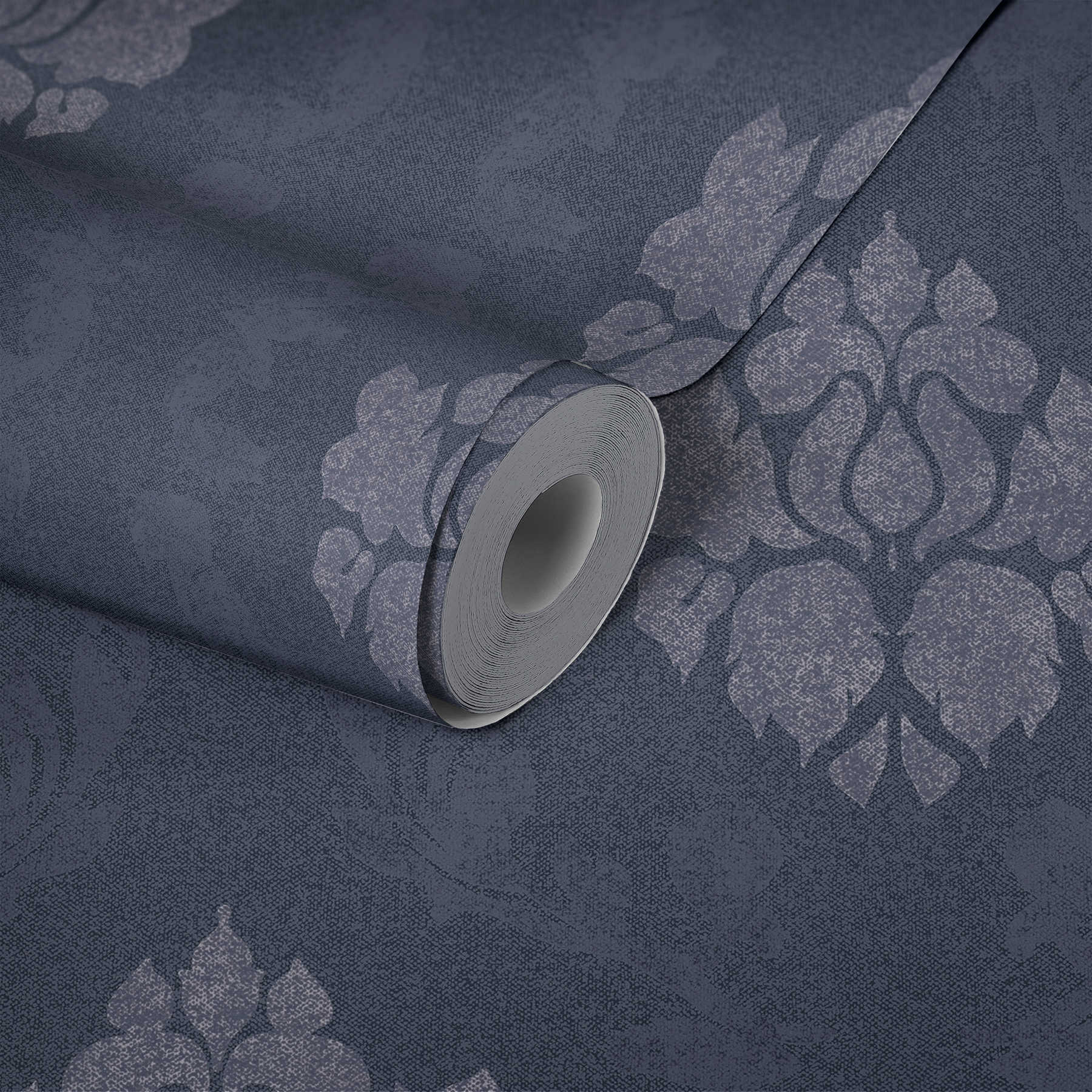             wallpaper ornament pattern in linen look - blue
        