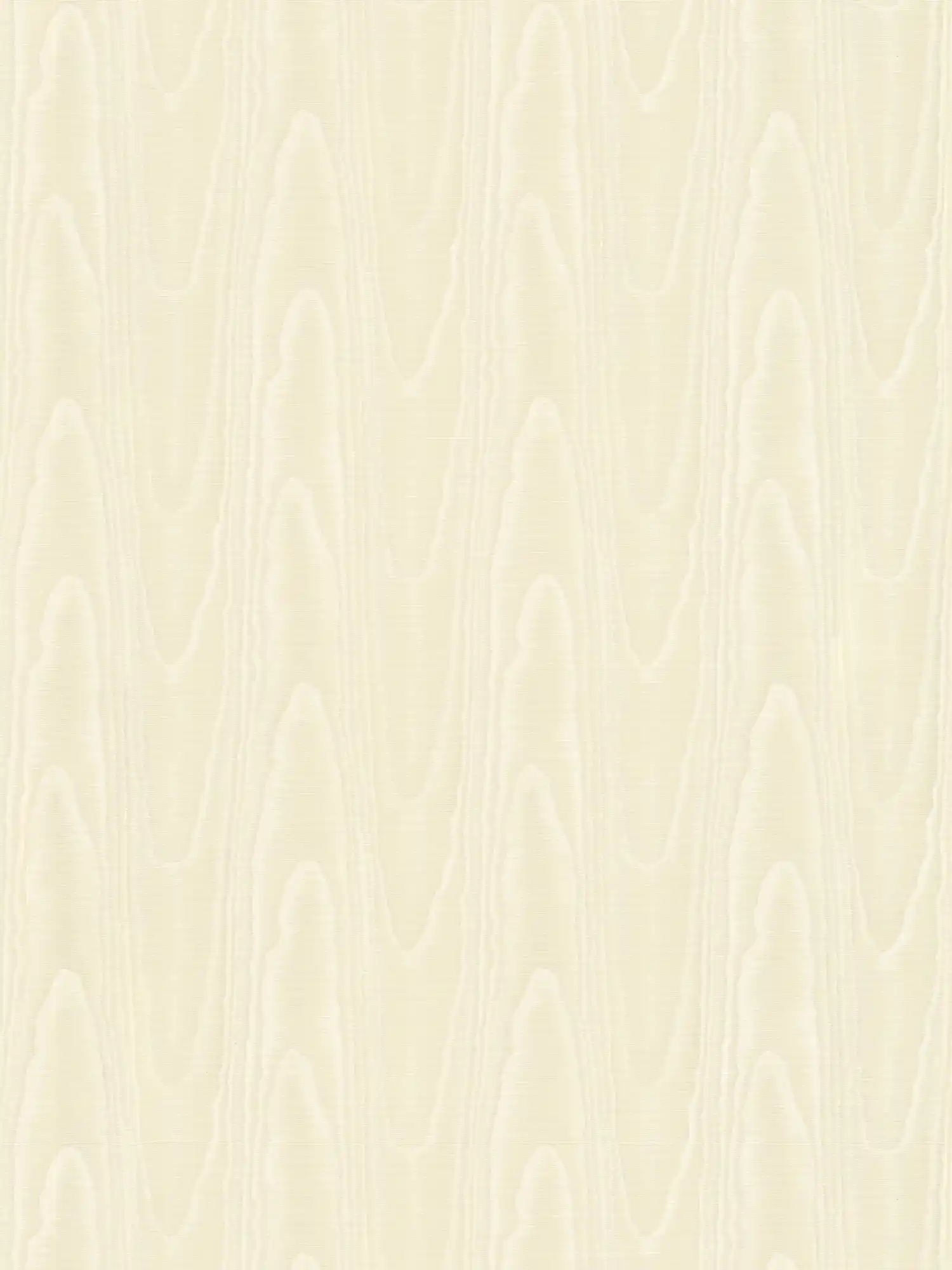 Moiré wallpaper with textile pattern & satin finish - cream
