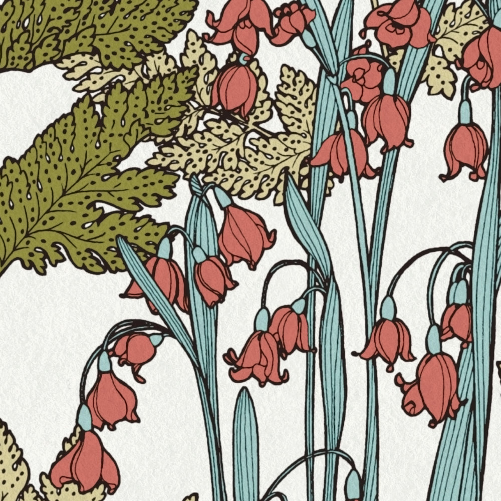             Papier peint Feuilles & fleurs Design dans le style moderne Botanical - multicolore, vert, bleu
        