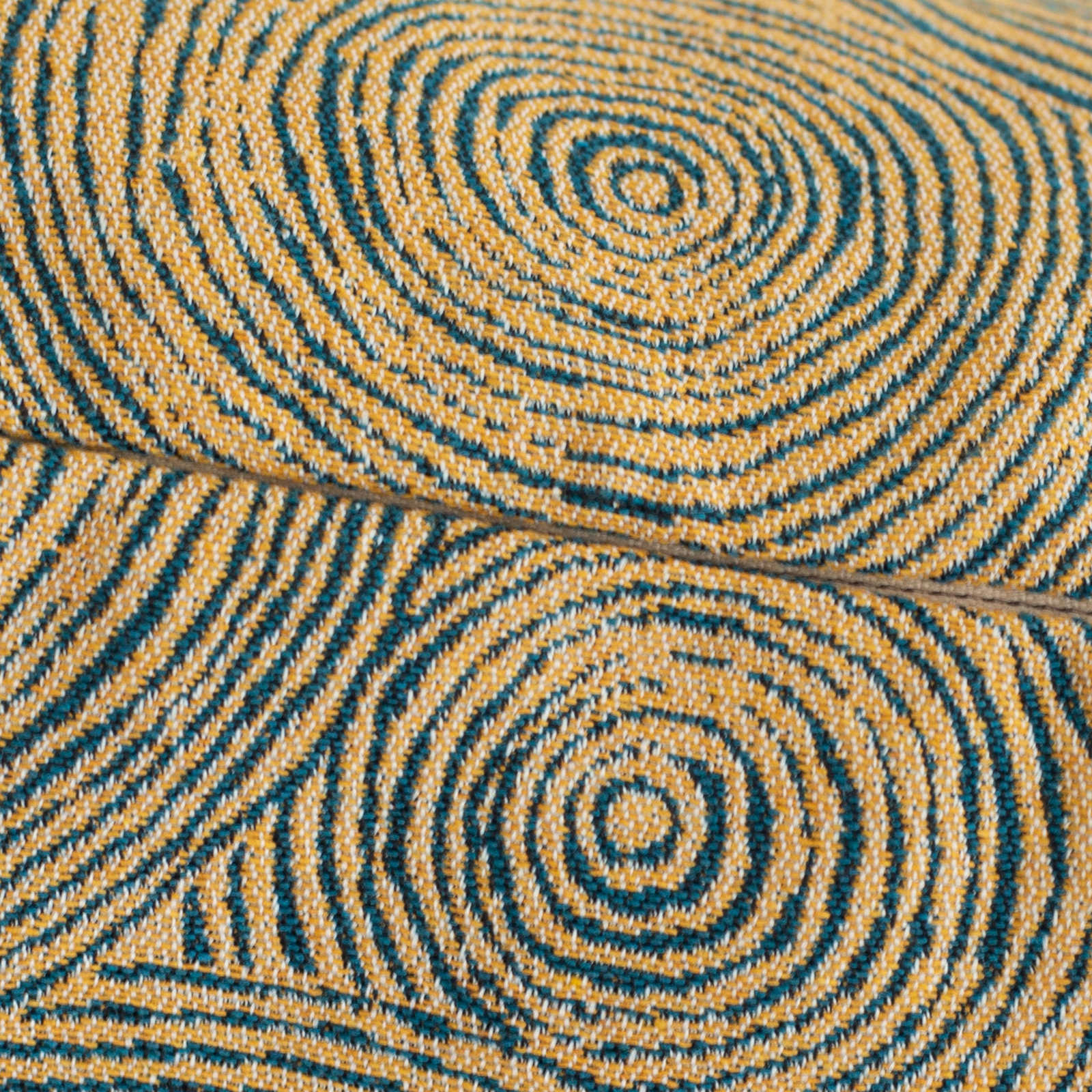             Copricuscino blu-giallo «Circoli Città del Capo», 45x45cm
        