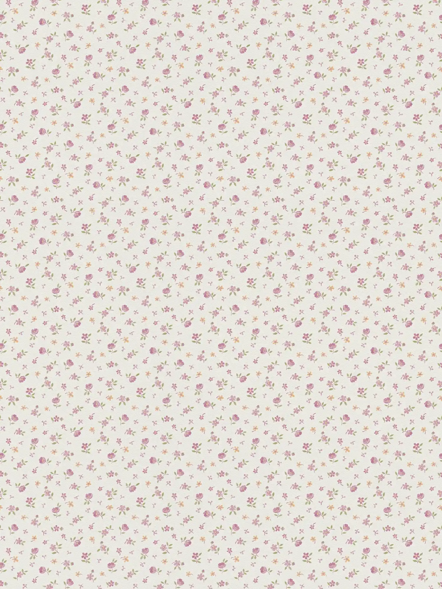 English country style floral wallpaper - pink, cream
