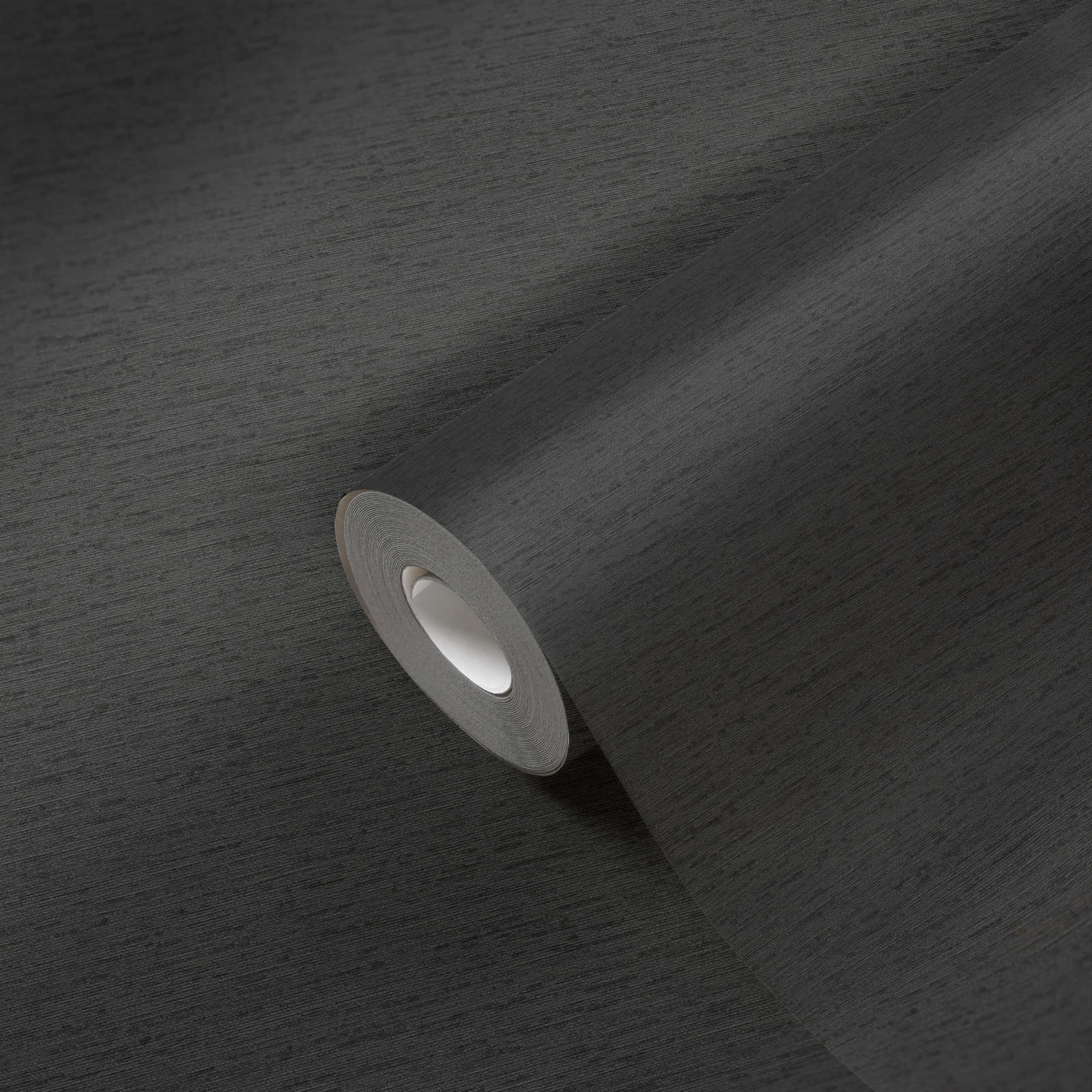             papier peint en papier intissé uni à motif structuré, mat - noir
        