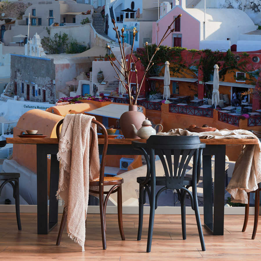 Digital behang Huizen van Santorini - structuur niet-geweven
