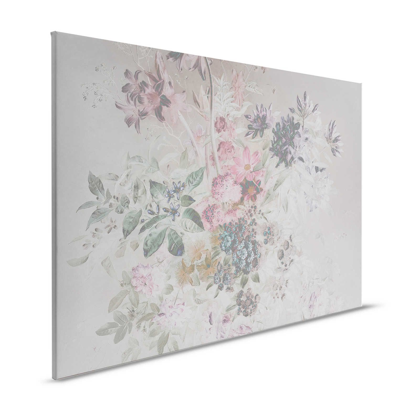 Fleurs toile design pastel - 1,20 m x 0,80 m
