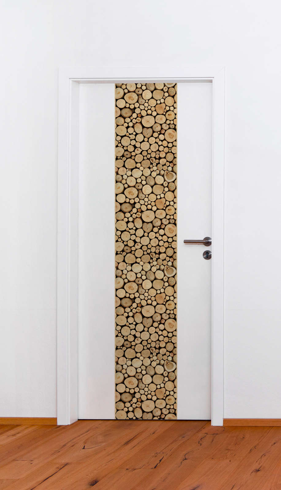             Motif wallpaper with woods in cross section - brown, beige
        