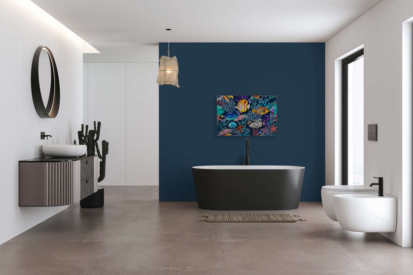             Underwater Canvas Painting with Colourful Fish & Starfish - 0.90 m x 0.60 m
        
