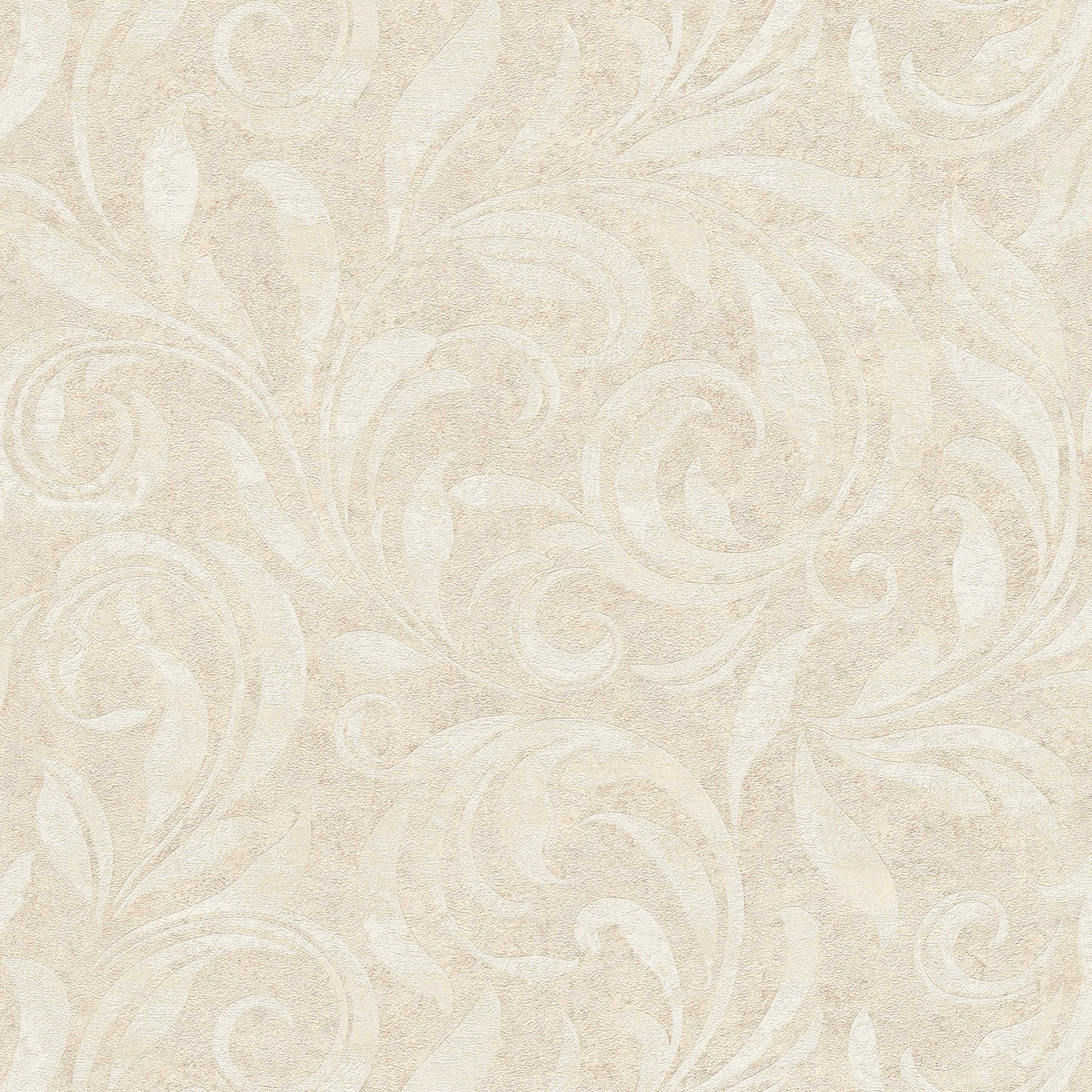         wallpaper tendrils pattern with structure & colour hatching - cream, metallic
    