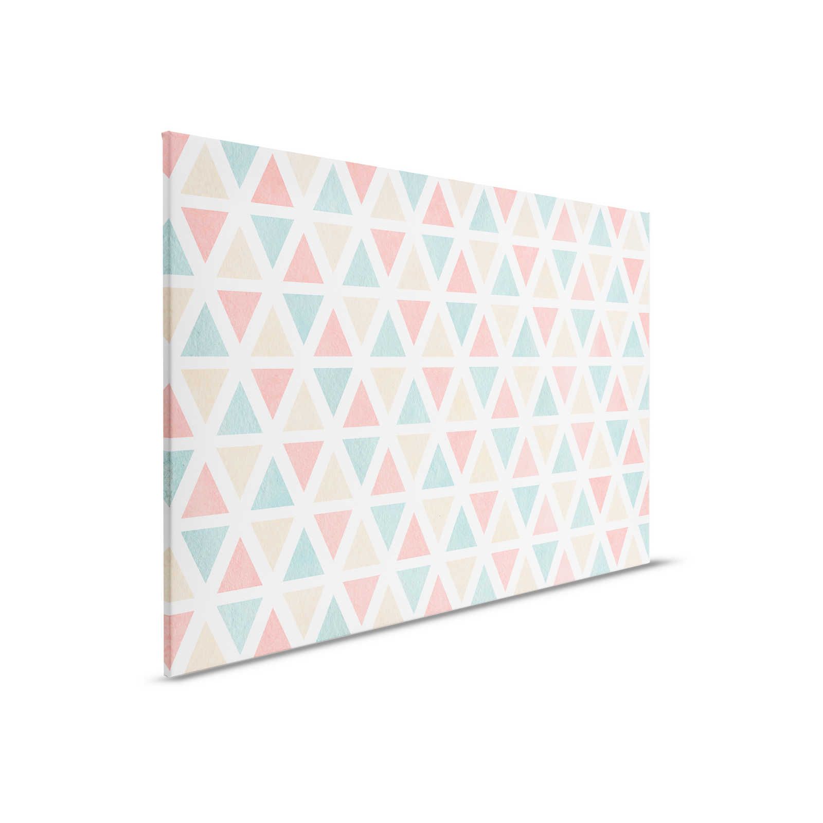         Canvas graphic pattern with colourful triangles - 90 cm x 60 cm
    