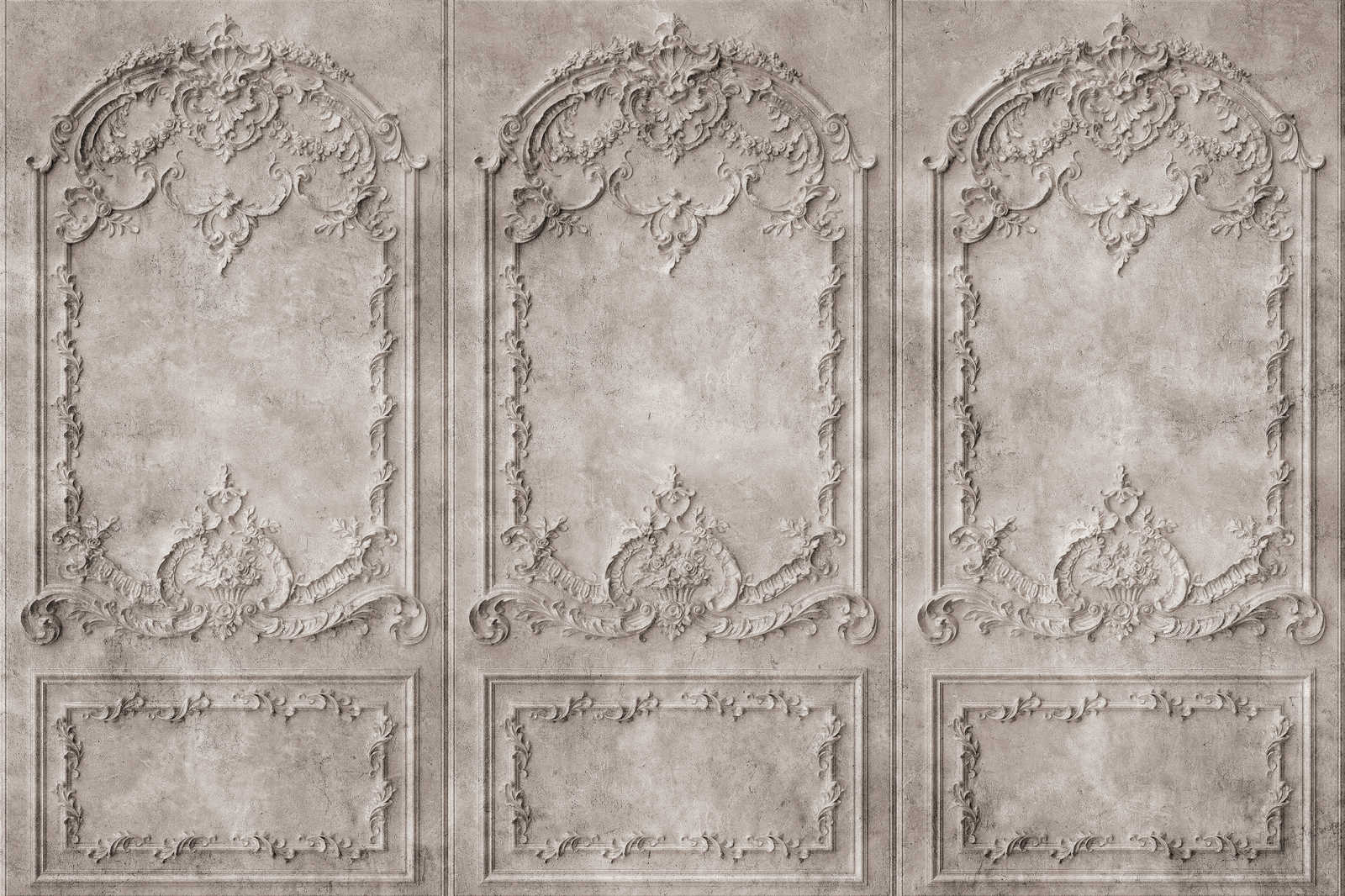             Versailles 1 - Toile Gris-Brun Panneaux en bois de style baroque - 1,20 m x 0,80 m
        