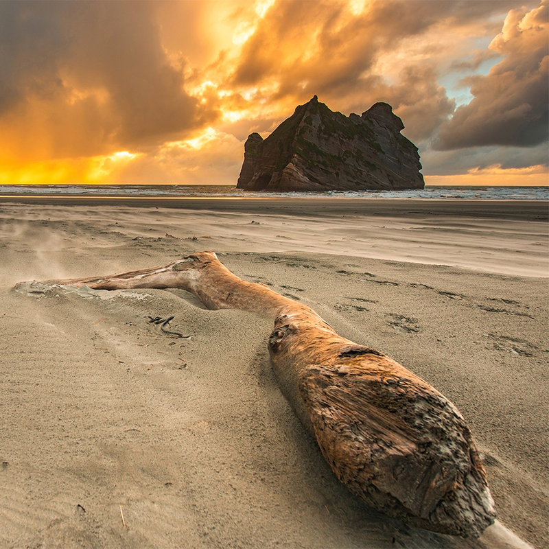 Fotomural Playa en Nueva Zelanda - tejido no tejido liso nacarado
