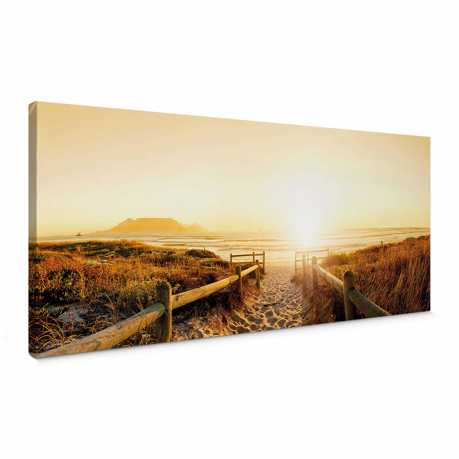 Panoramic canvas picture sunset at the beach
