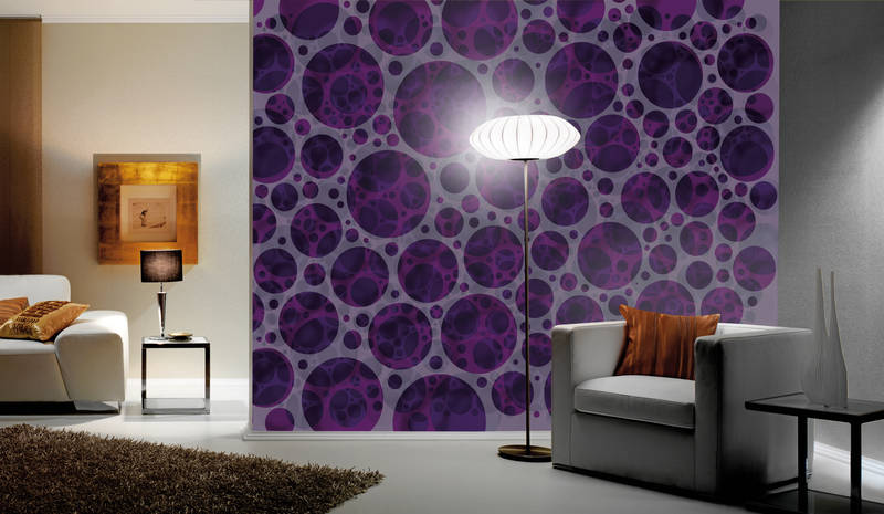             Purple circles mural - circle pattern
        