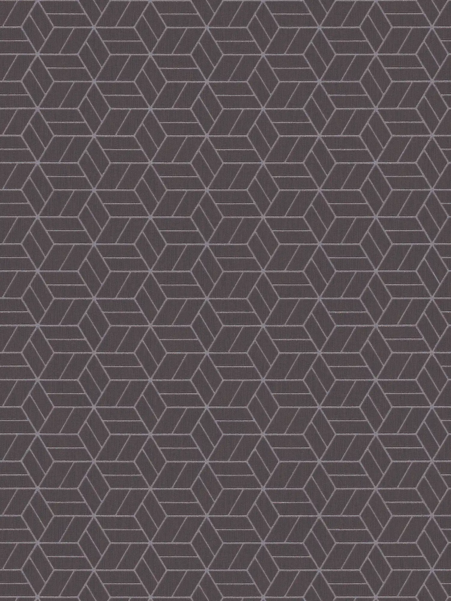 Papier peint motif géométrique & effet pailleté - noir, argenté
