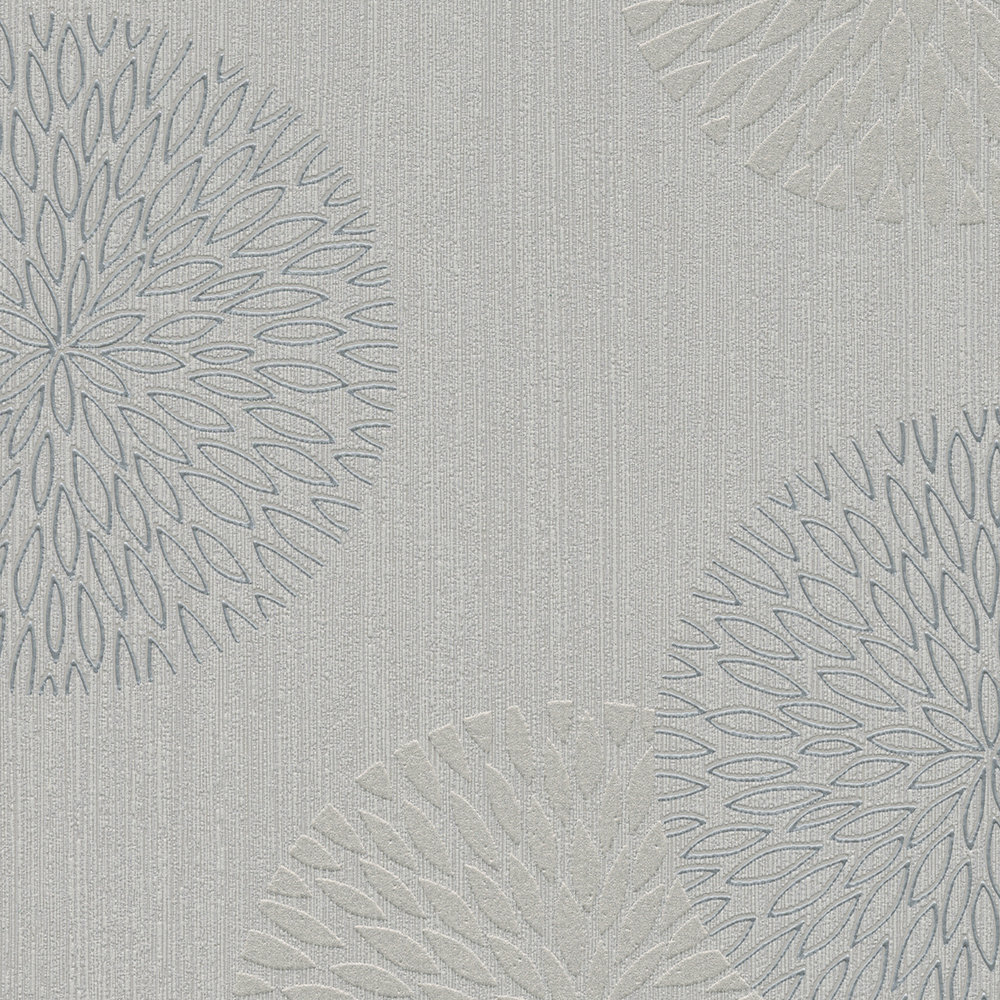             Papel pintado no tejido flores en diseño abstracto - gris
        