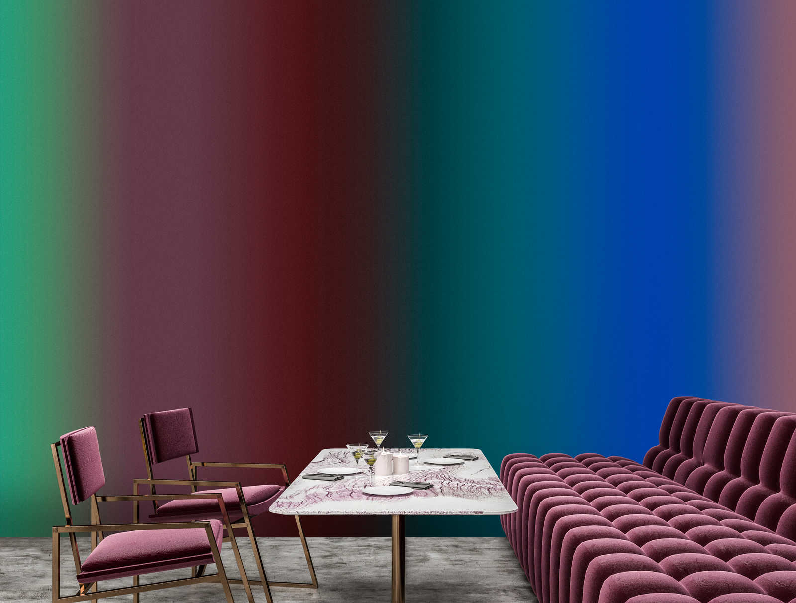             Over the Rainbow 2 - papel pintado fotográfico con degradado y diseño de rayas de colores
        