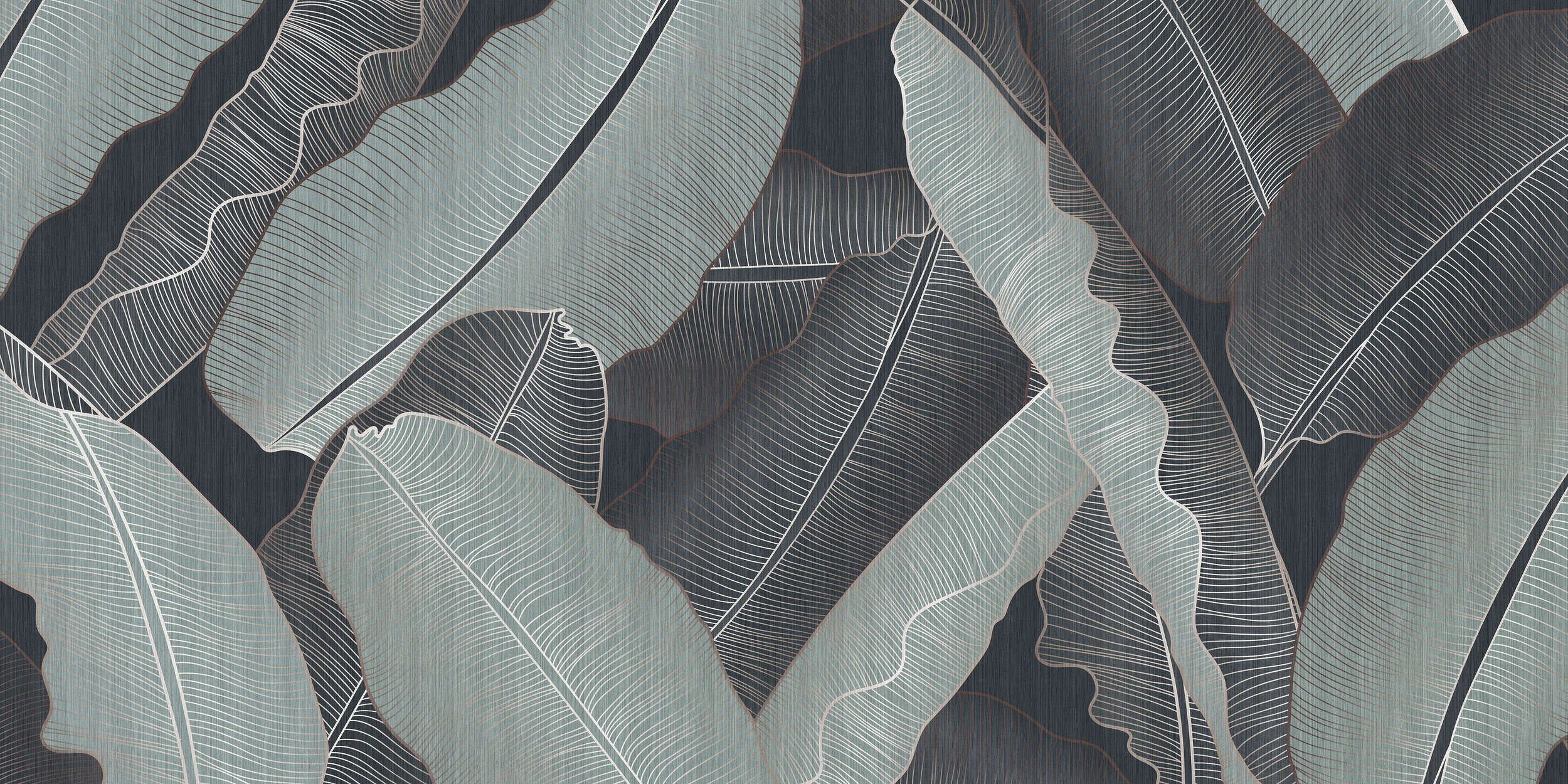             Under Cover 1 - Palm Leaf Drawing Style Grey & Pale Green Wallpaper
        