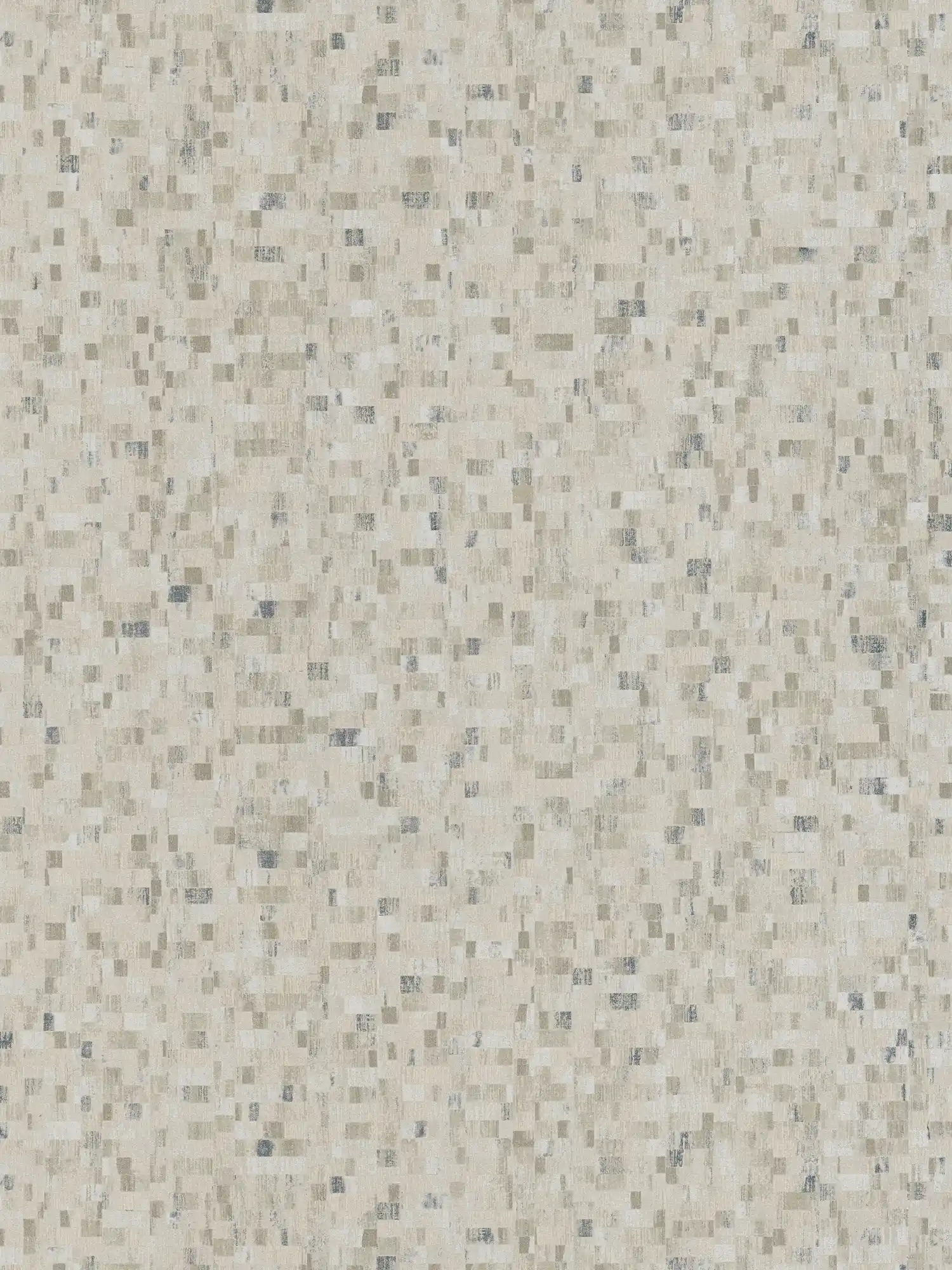 Non-woven wallpaper with texture design & mosaic effect - beige
