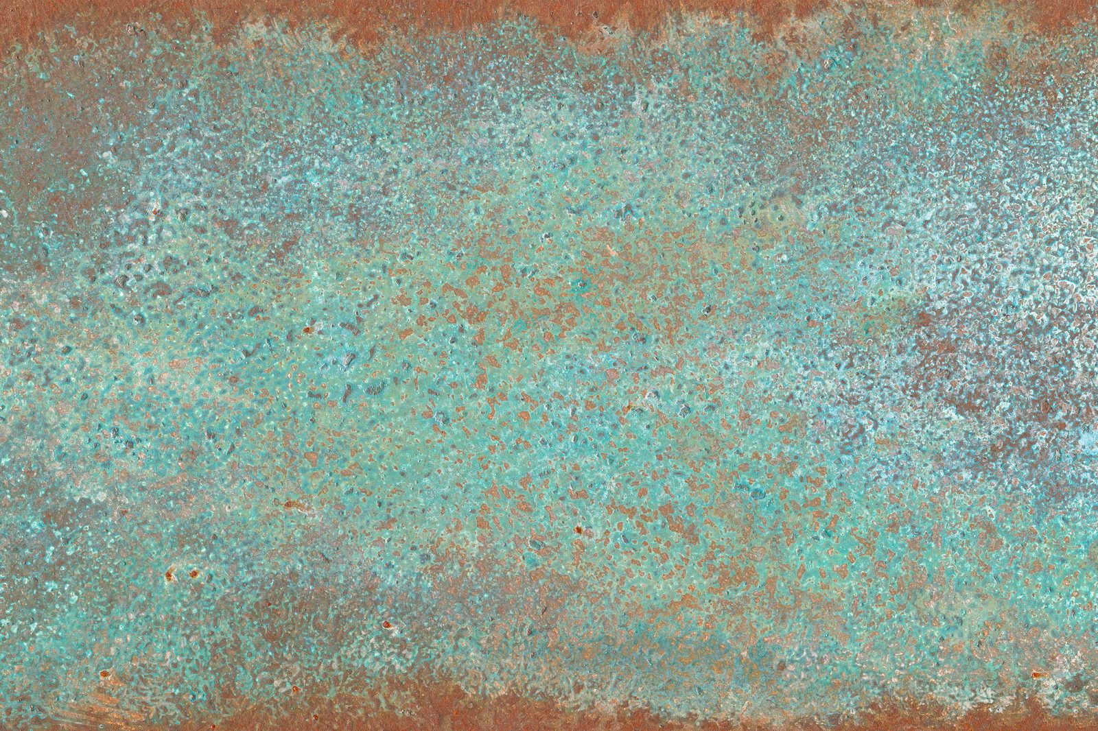             Metal Optics Canvas Painting Turquoise Patina with Rust - 0.90 m x 0.60 m
        