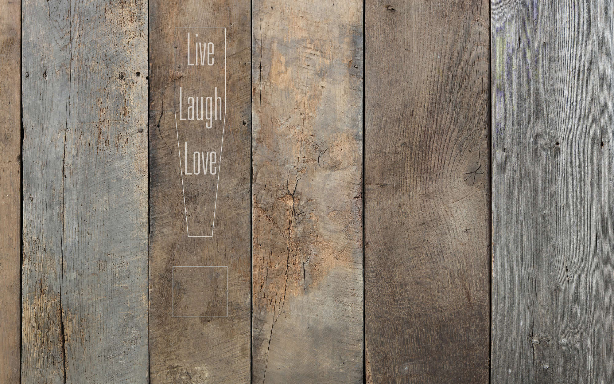             Photo wallpaper old wooden floorboards with lettering - textured non-woven
        