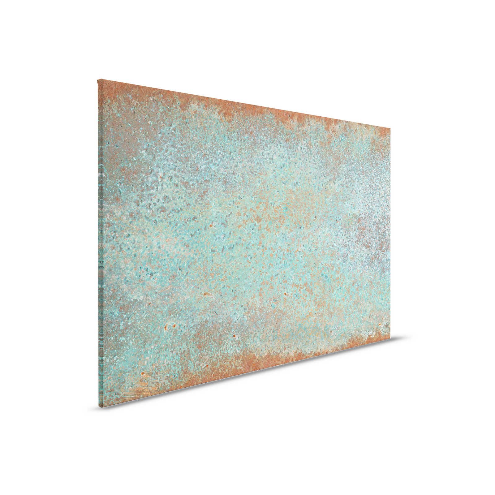         Metal Optics Canvas Painting Turquoise Patina with Rust - 0.90 m x 0.60 m
    