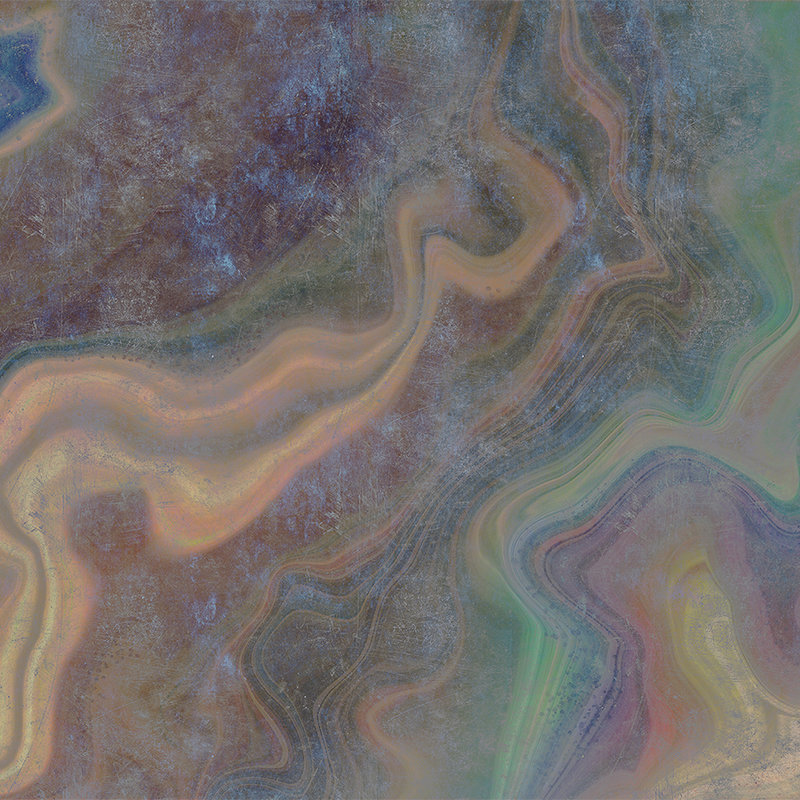 Marble 2 - Colourful marble as a highlight photo wallpaper - scratch structure - blue, green | mother-of-pearl smooth fleece
