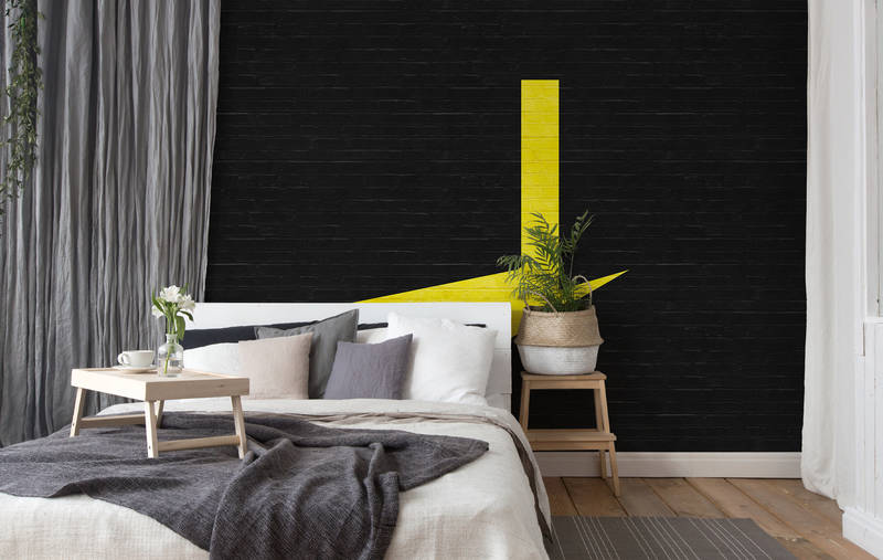             Wall Optics Behang met Grafisch Element - Geel, Zwart
        