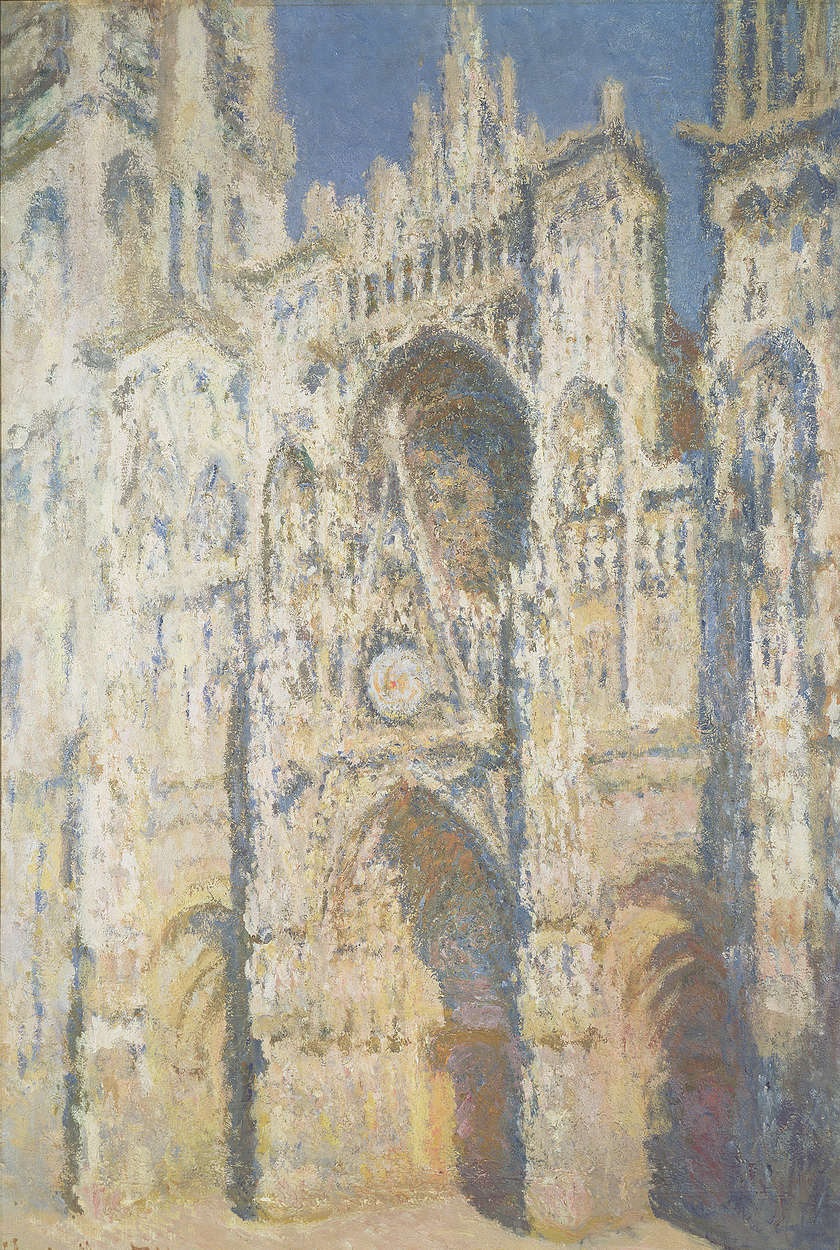             Fotomurali "Cattedrale di Rouen in pieno sole: armonia in blu e oro" di Claude Monet
        