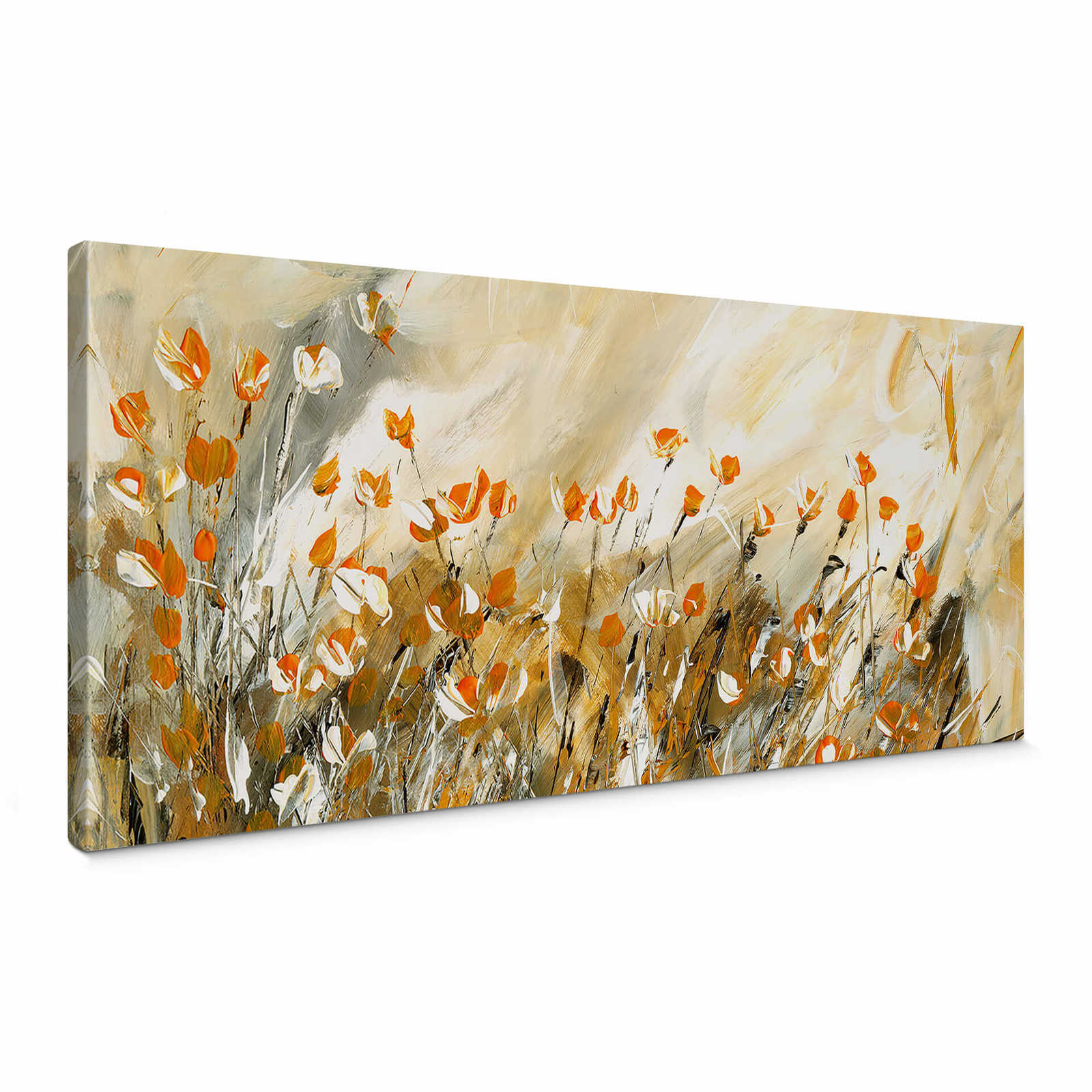 Panorama canvas painting golden flower meadow by Kiksic
