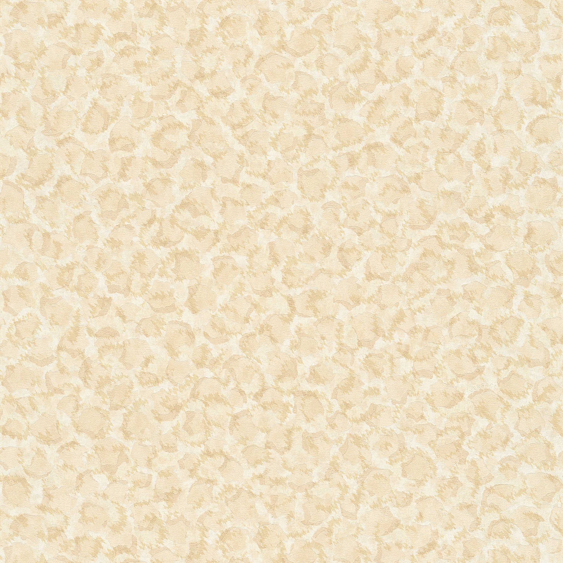 Polka dots wallpaper with spots design in ethnic style - beige
