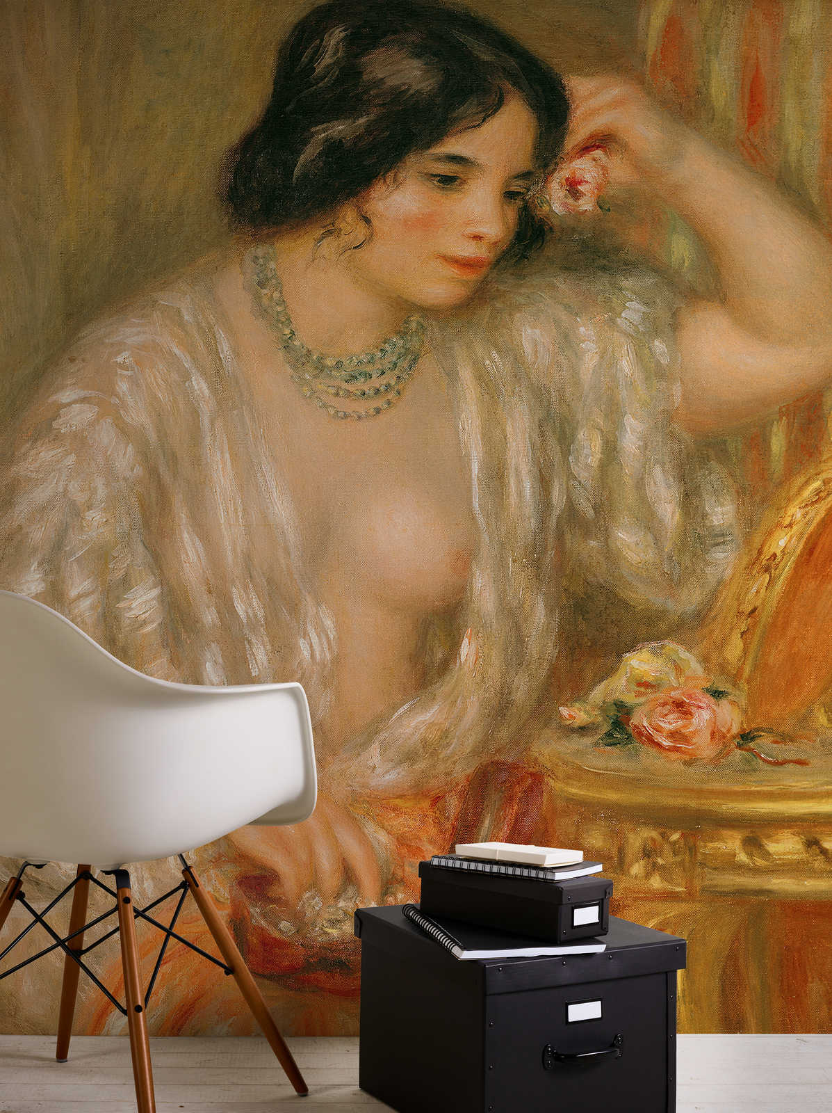             Muurschildering "Gabrielle met juwelendoosje" van Pierre Auguste Renoir
        