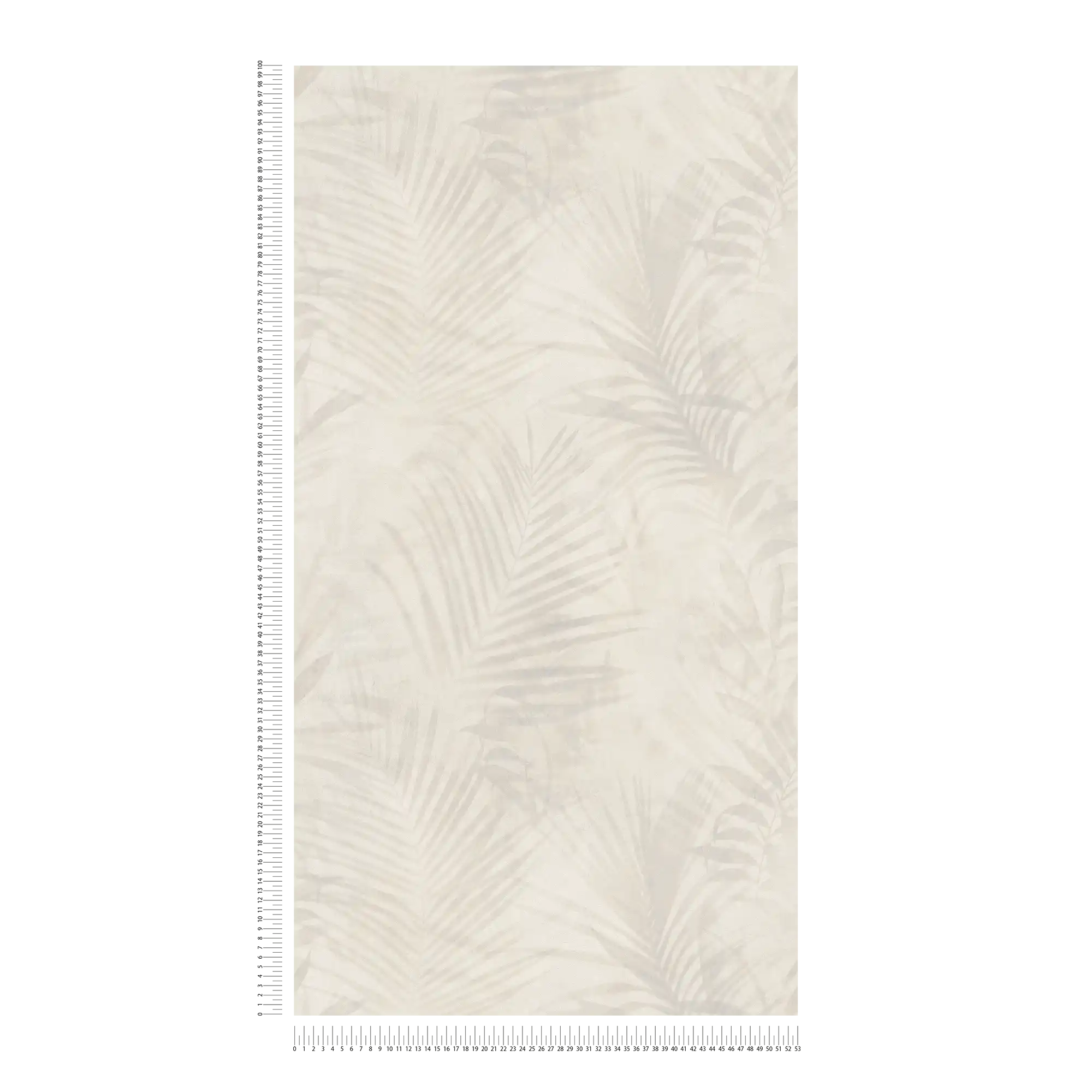            Wallpaper palm tree pattern in linen look - beige, cream, grey
        