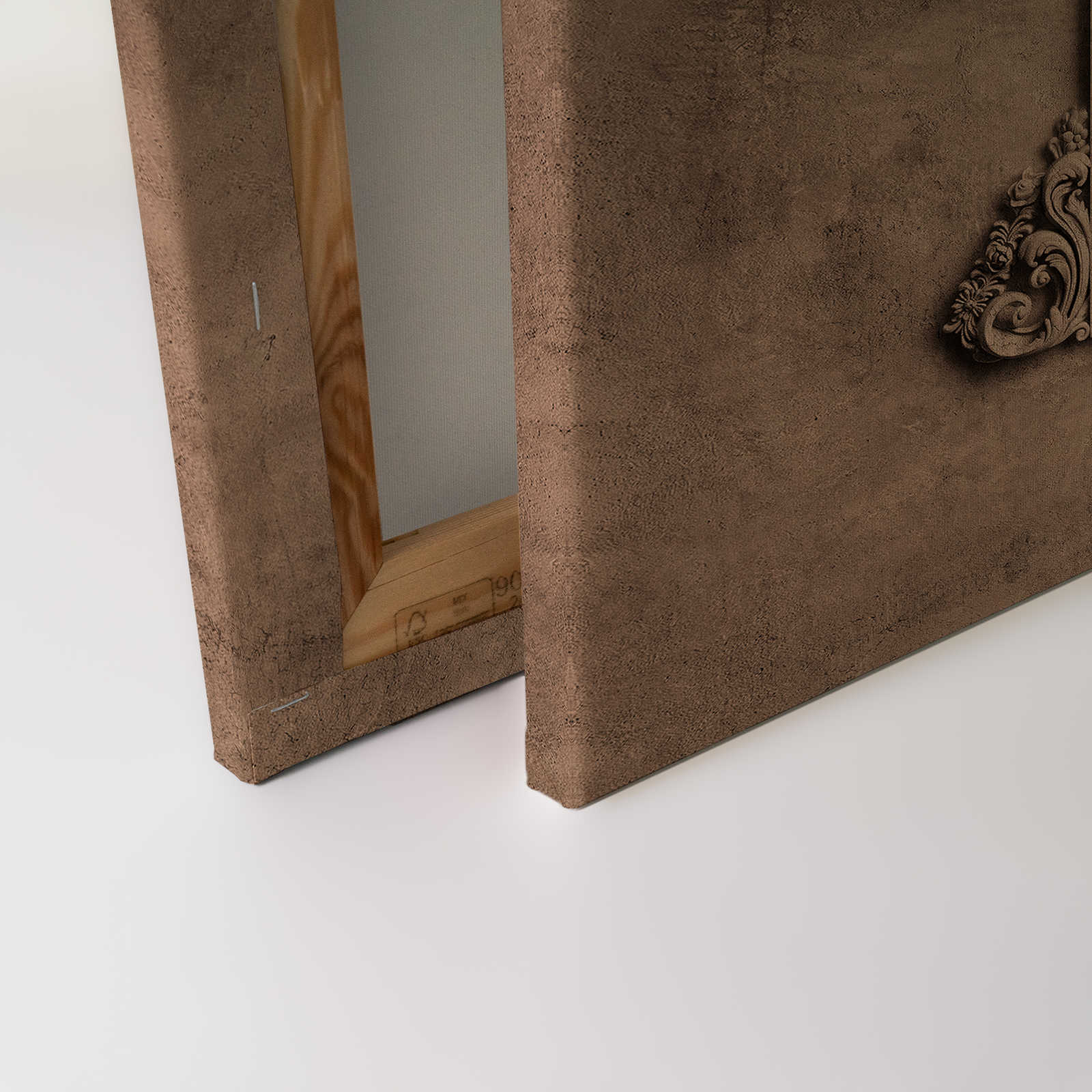            Lyon 1 - Toile 3D cadre stuc & aspect plâtre marron - 1,20 m x 0,80 m
        