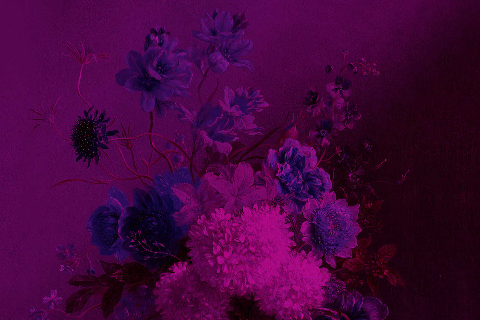             Pittura su tela al neon con fiori Natura morta | bouquet Vibran 3 - 0,90 m x 0,60 m
        