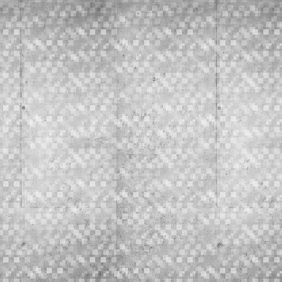 Grafisch behang met overlappend kubusmotief grijs op hoogwaardig glad vlies
