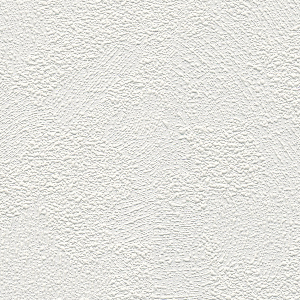             Papier peint à motifs structurés imitation crépi - Peut être peint, blanc
        