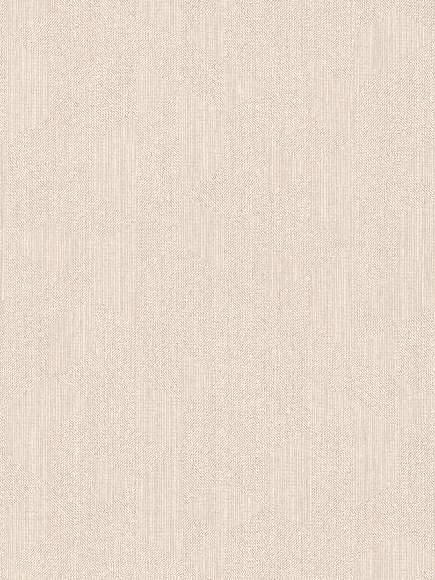 Light beige wallpaper non-woven with graphic pattern & shimmer effect - beige
