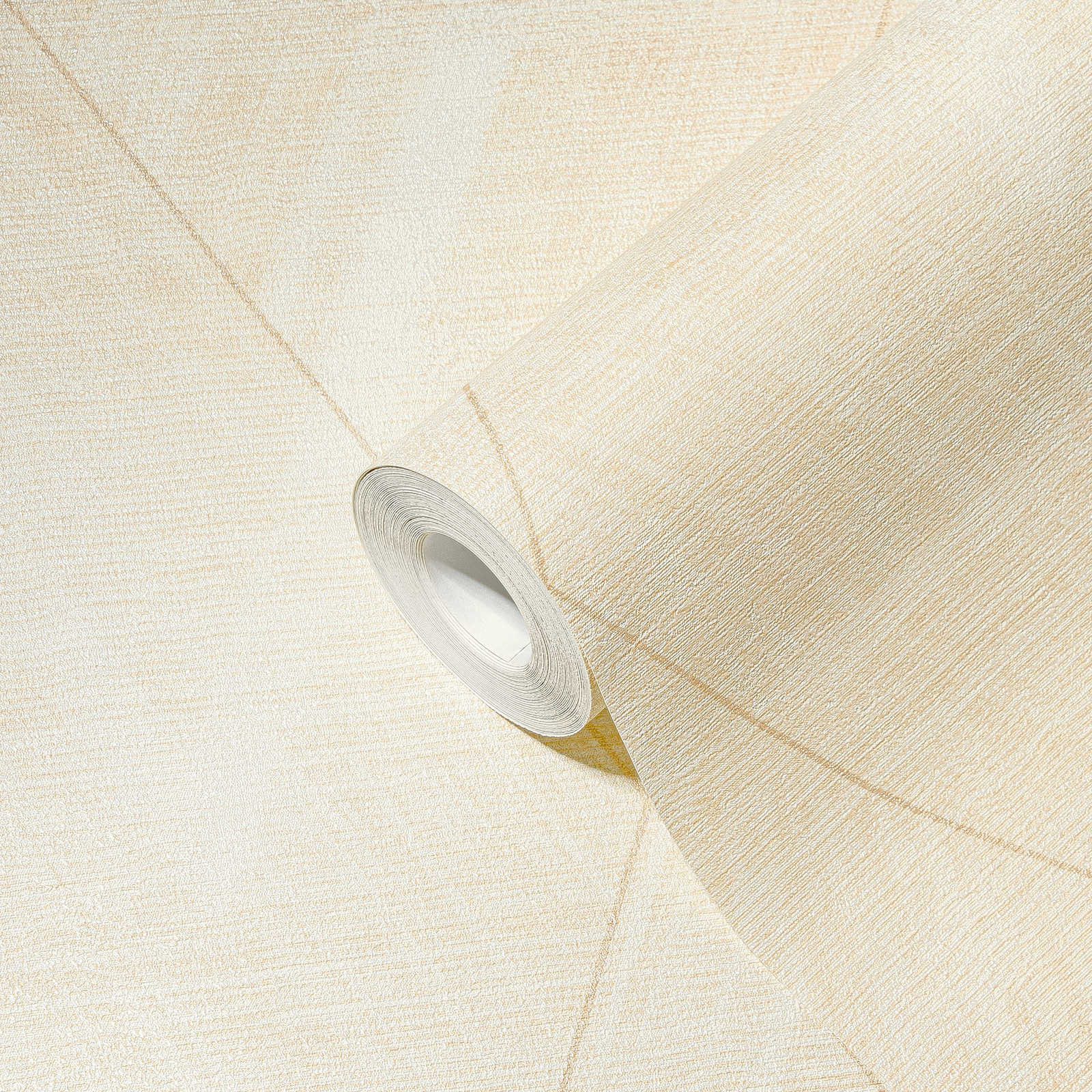             Papier peint losange aspect textile - métallique, crème, jaune
        