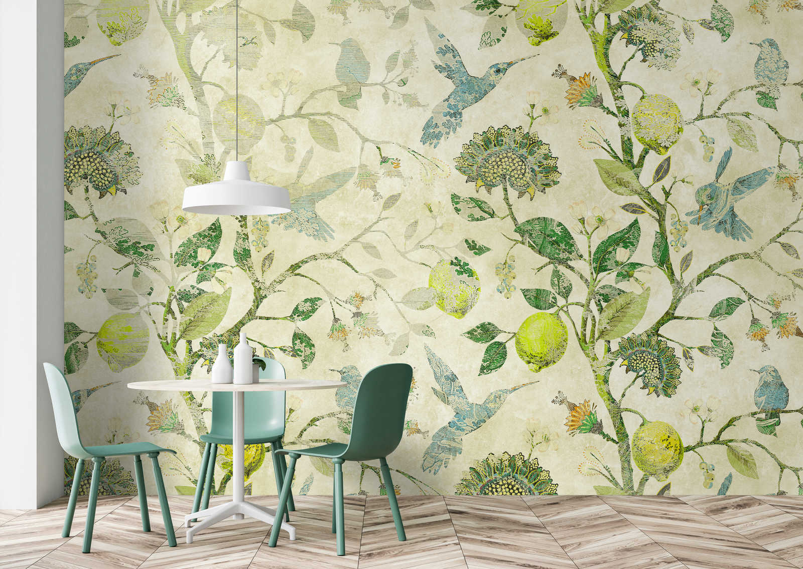             In the Lemon Tree 3 - vintage style green lemon branches photo wallpaper
        