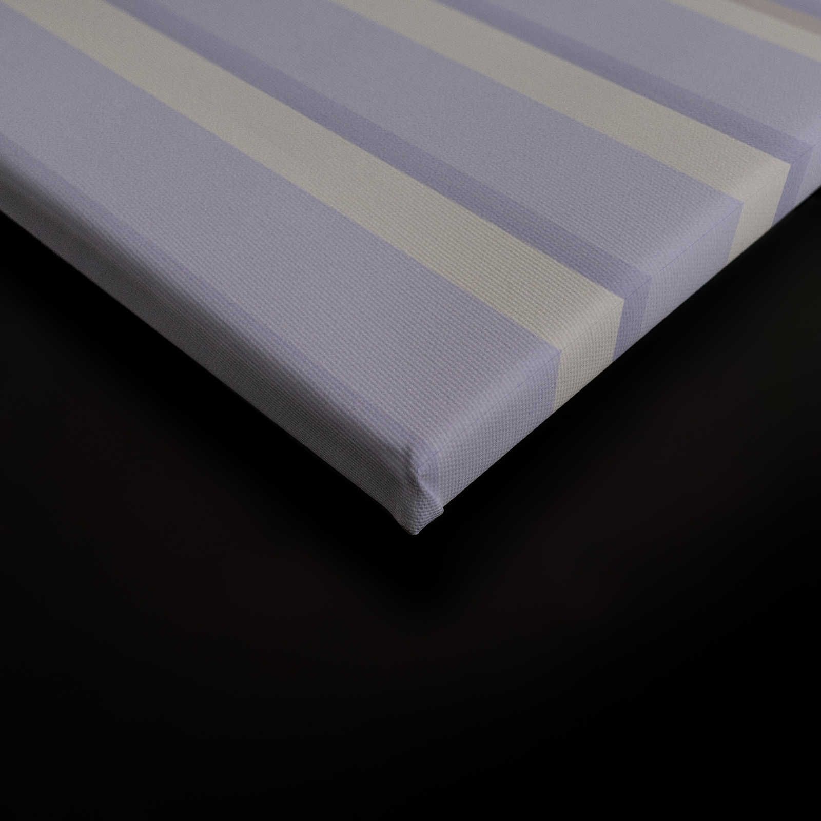             Illusion Room 1 - Quadro su tela con disegno a righe 3D in viola e grigio - 0,90 m x 0,60 m
        