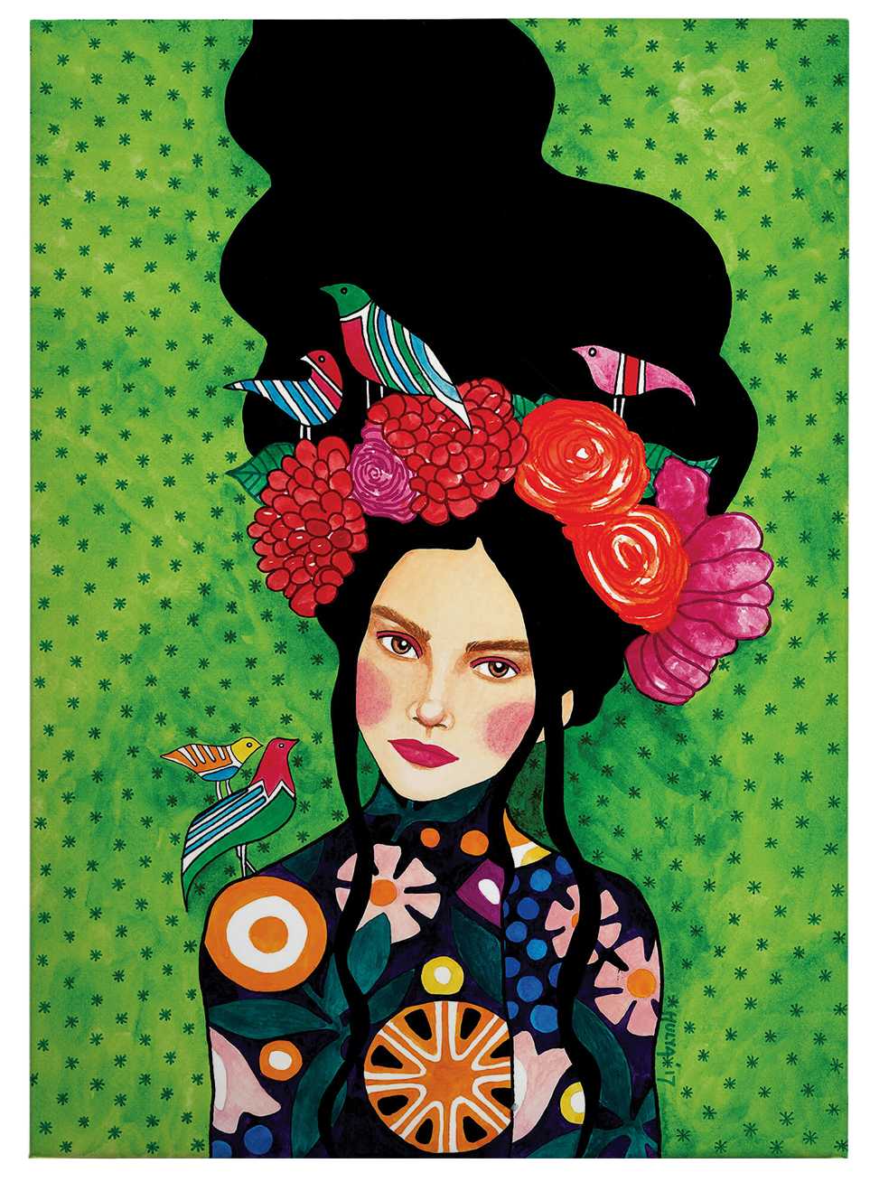             Canvas print women portrait by Hülya – coloured
        
