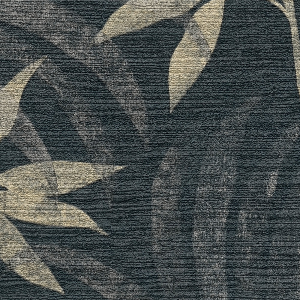             Papel pintado Jungla con diseño tropical - marrón, gris, negro
        