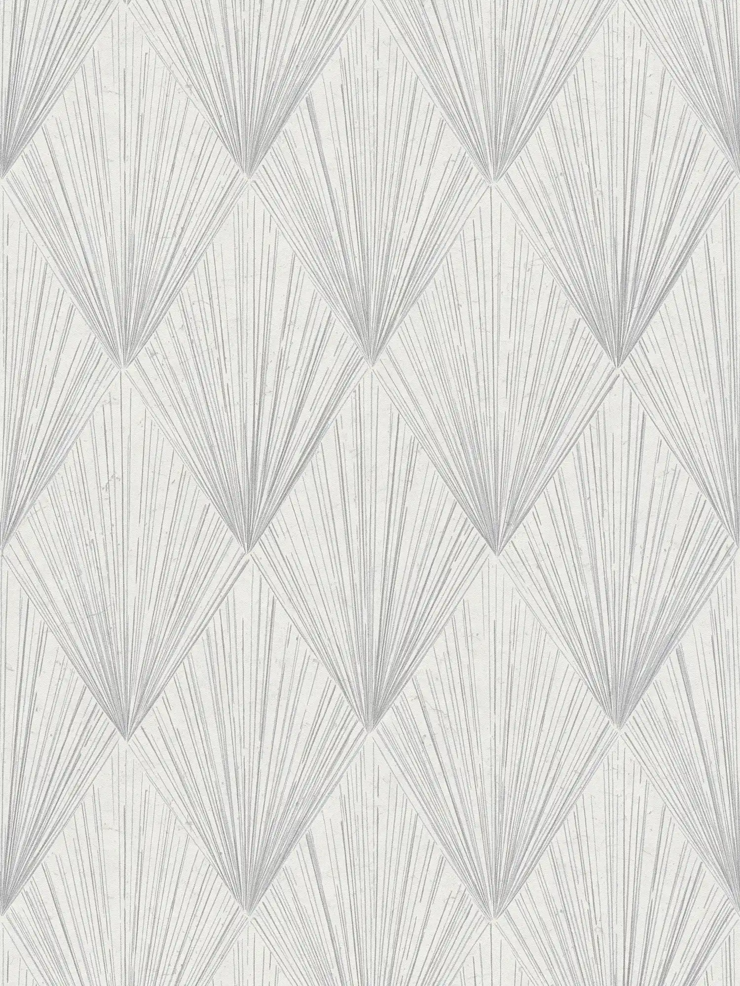 Pattern wallpaper modern art deco style - grey, metallic, white
